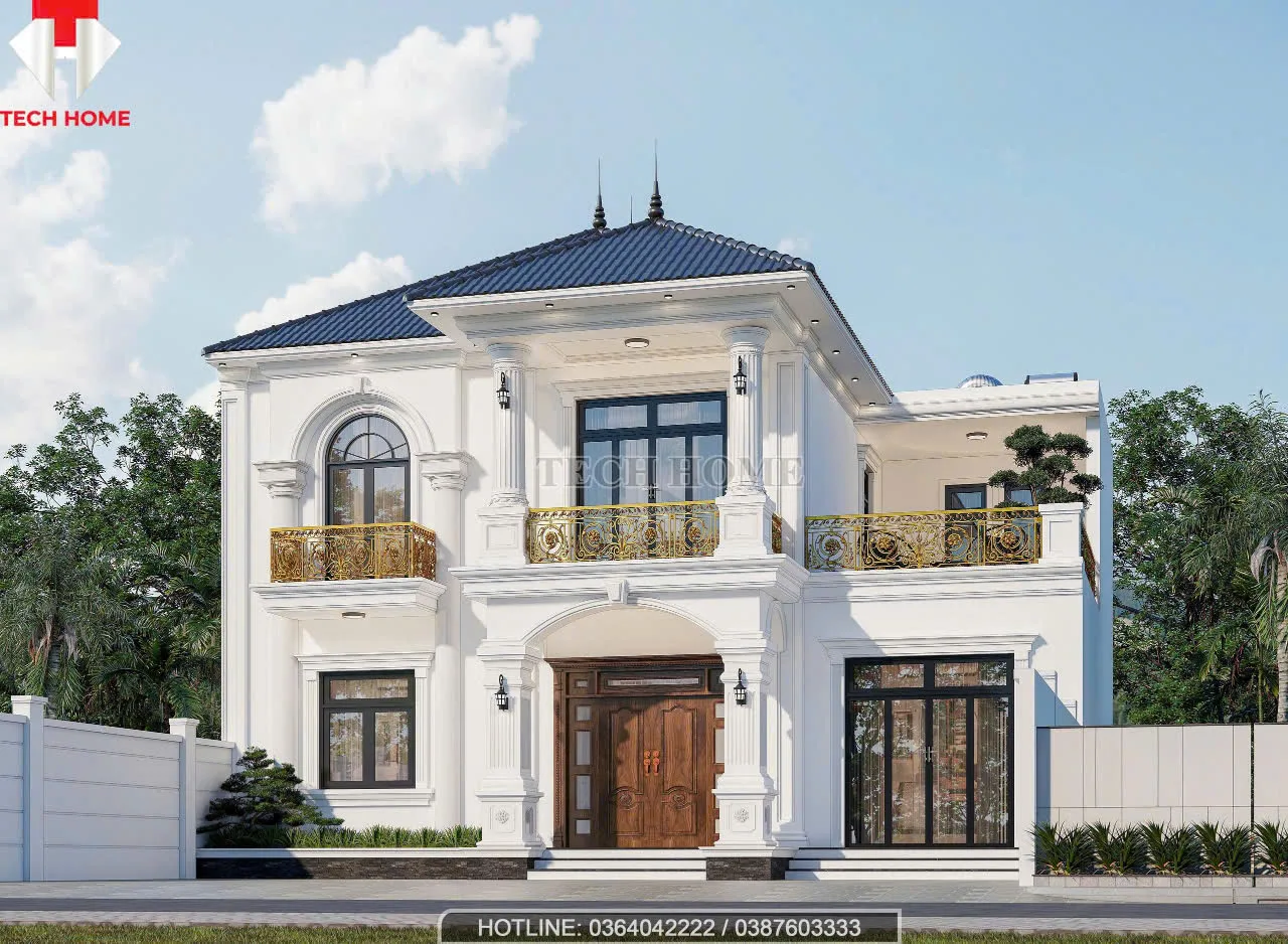 nhà mái Nhật 2 tầng