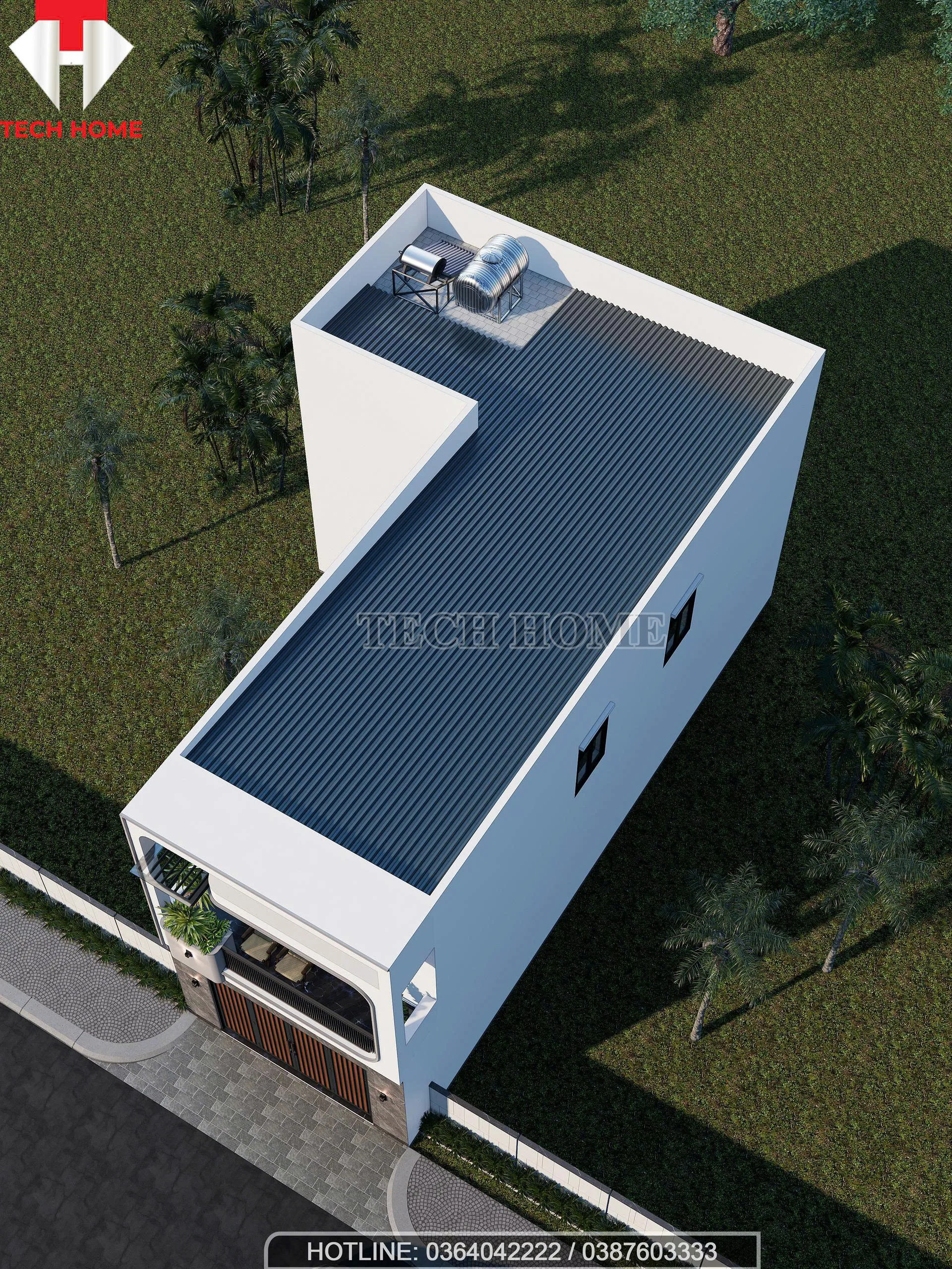 Mẫu nhà phố 2 tầng hiện đại