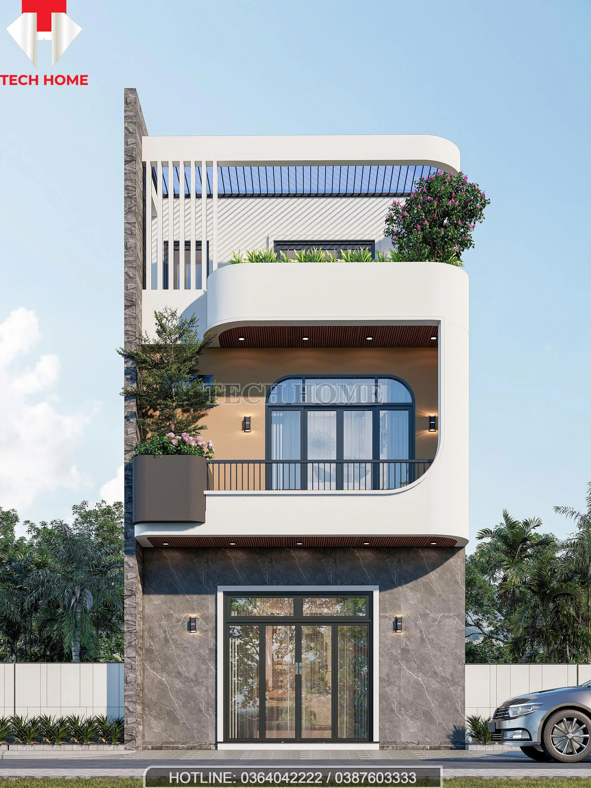 Nhà phố 2 tầng 1 tum