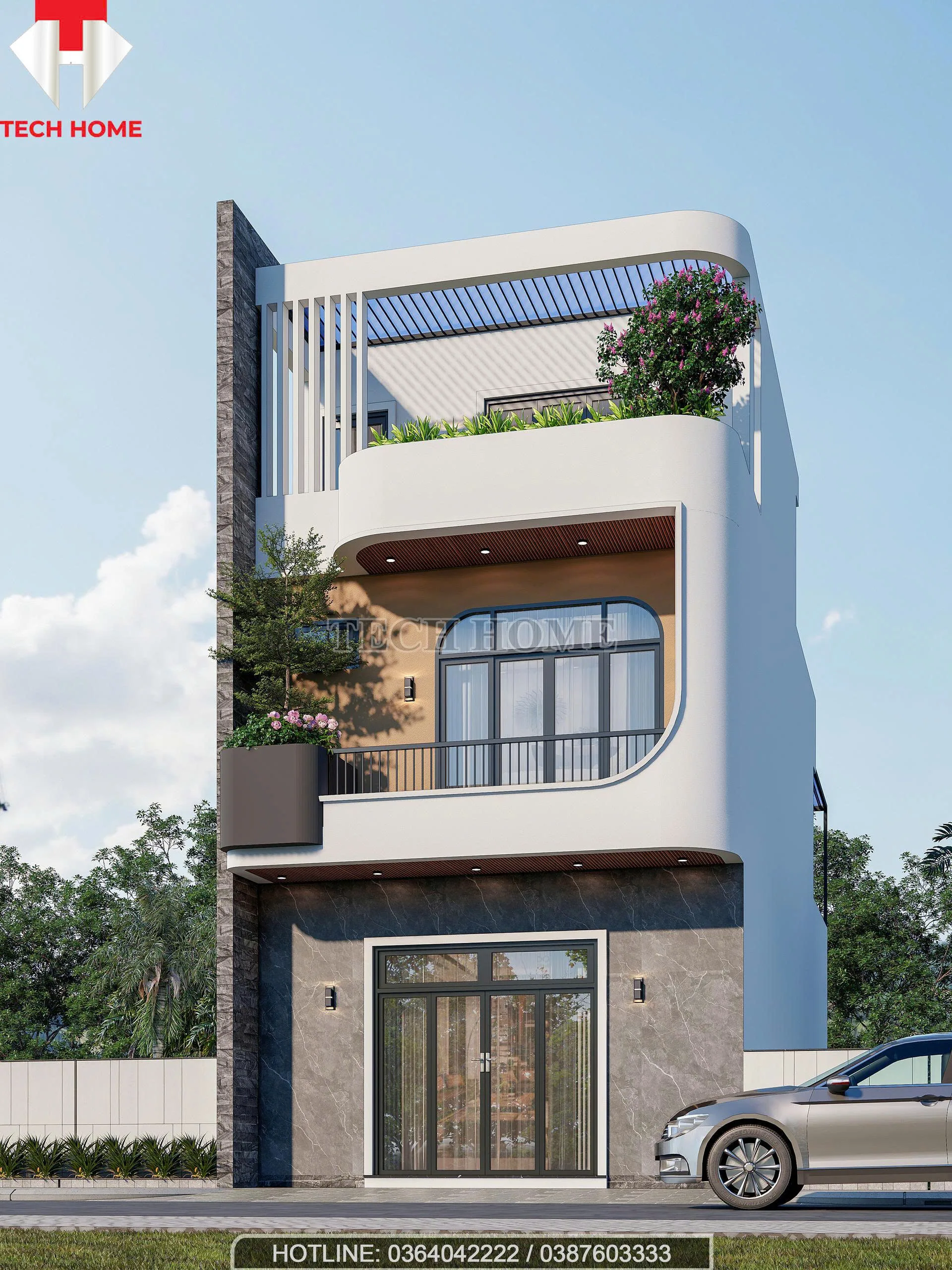 Nhà phố 2 tầng 1 tum