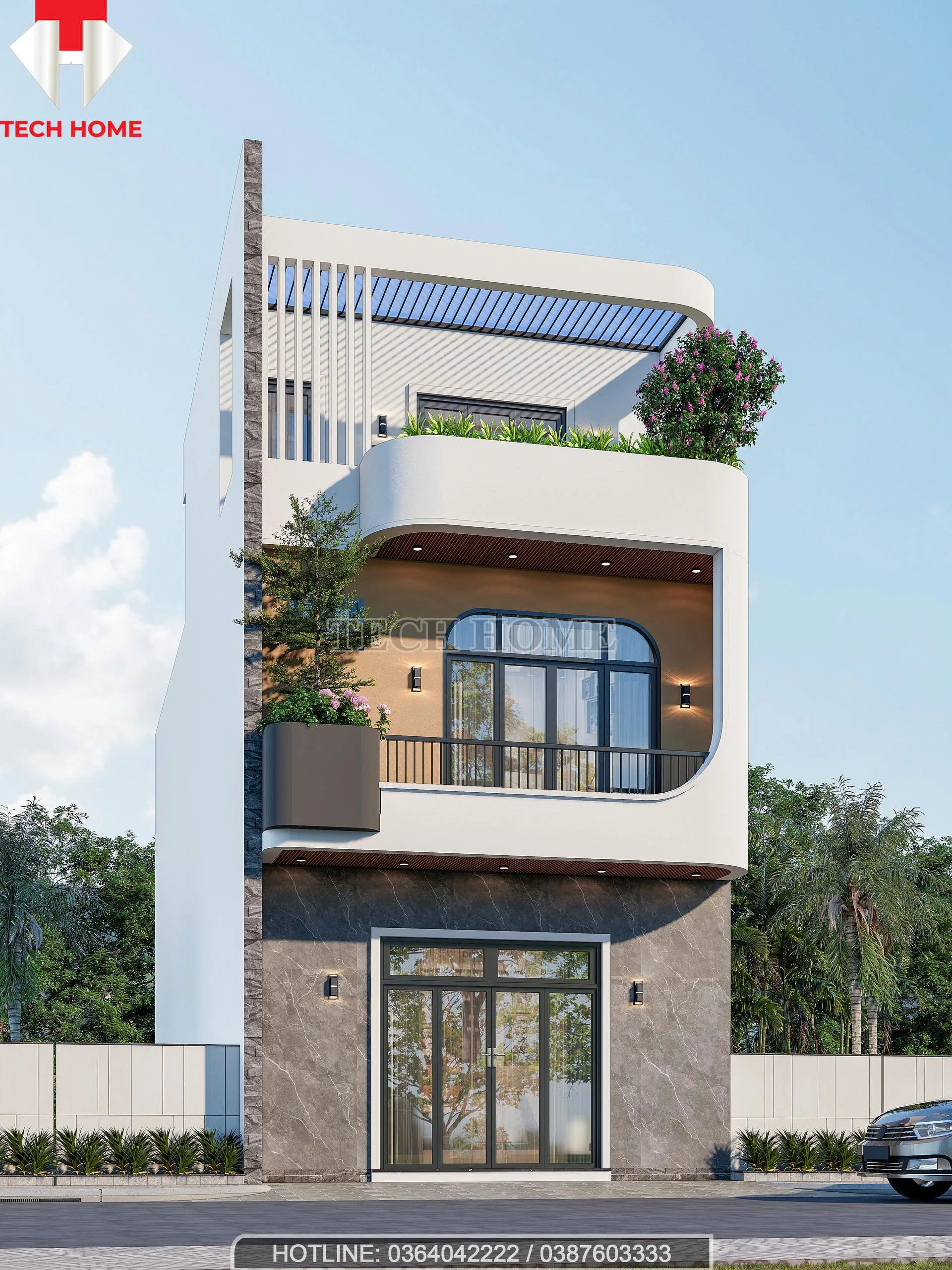 Nhà phố 2 tầng 1 tum