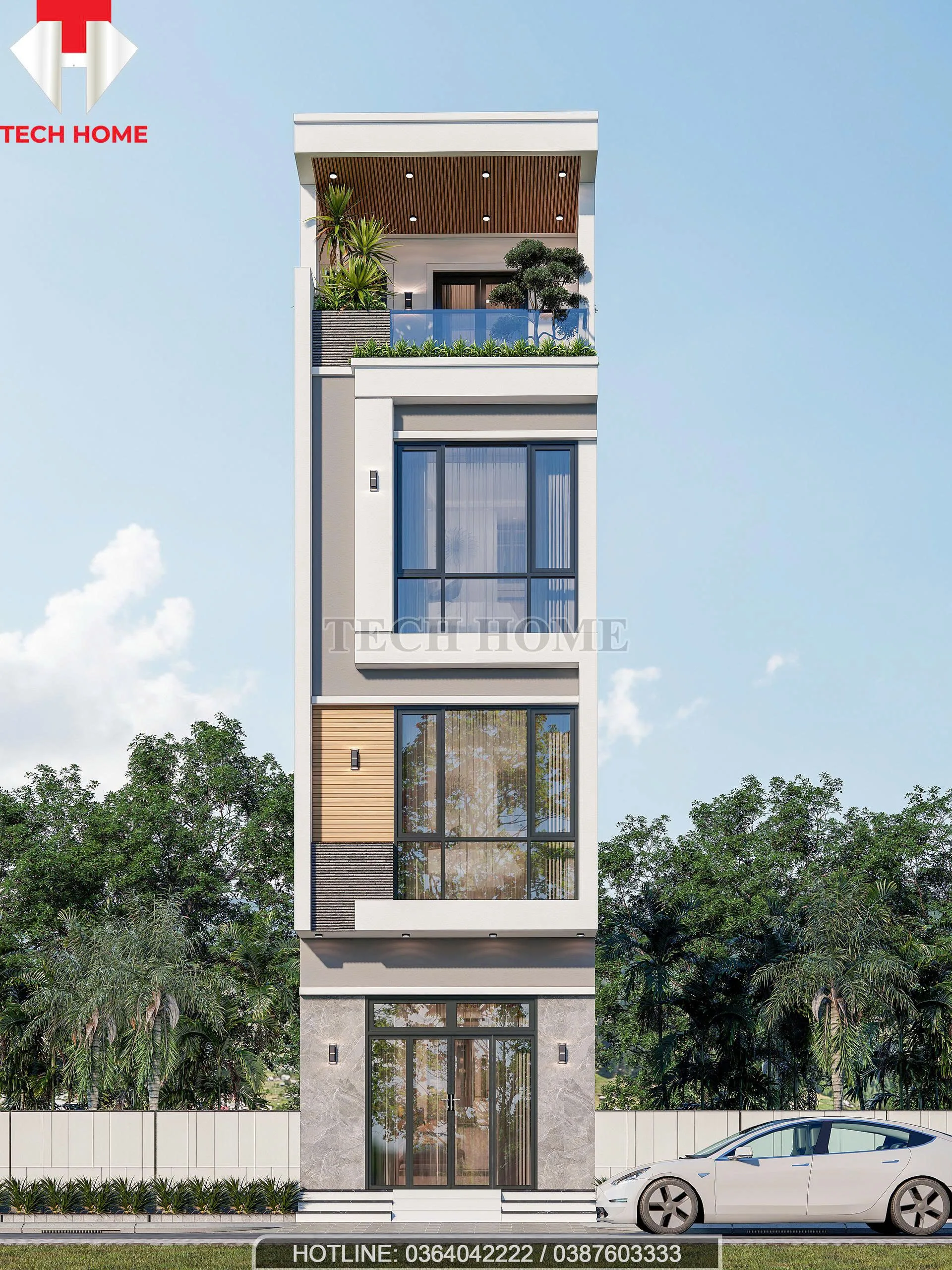 nhà phố cao tầng hiện đại