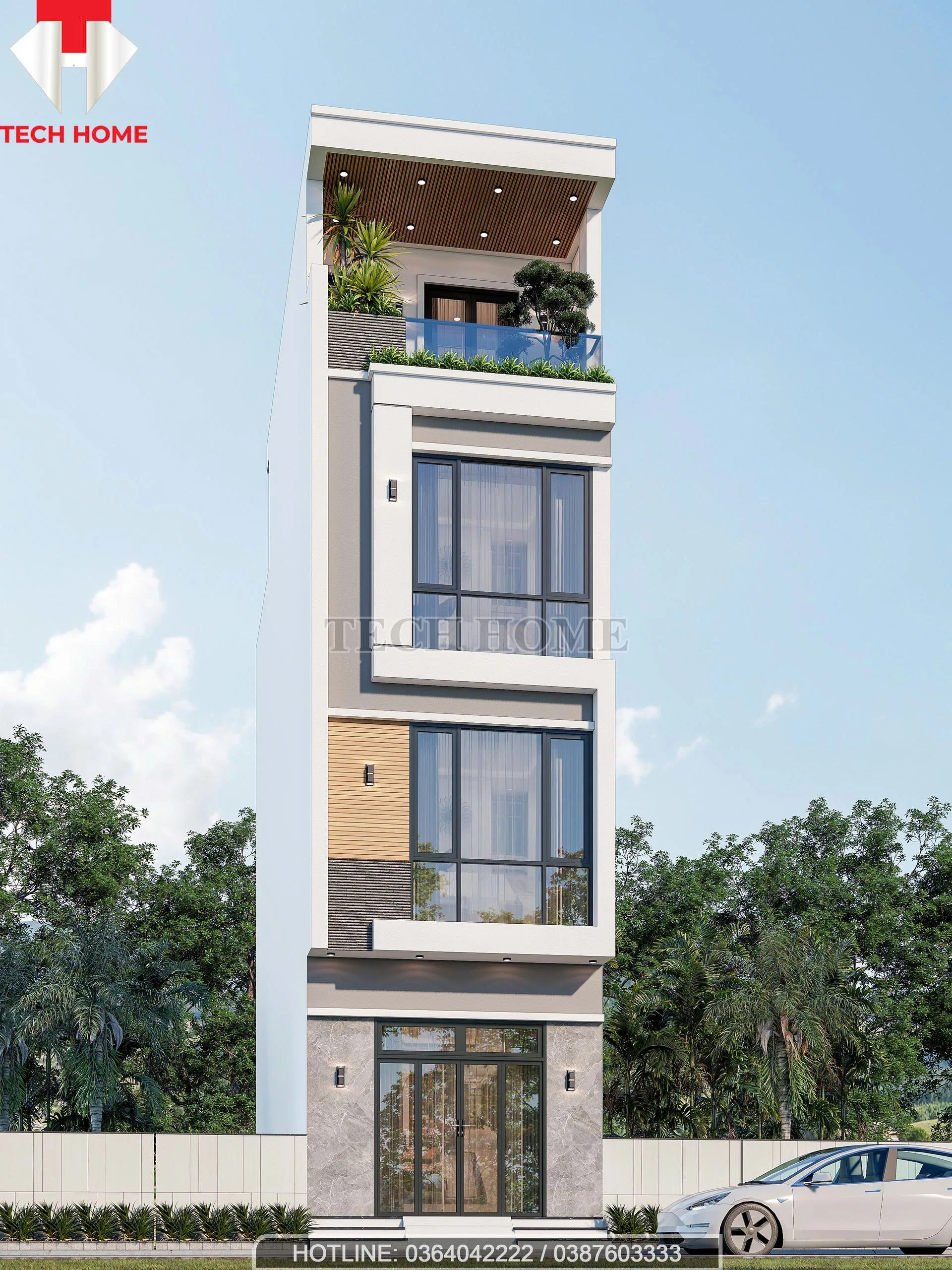 nhà phố cao tầng hiện đại