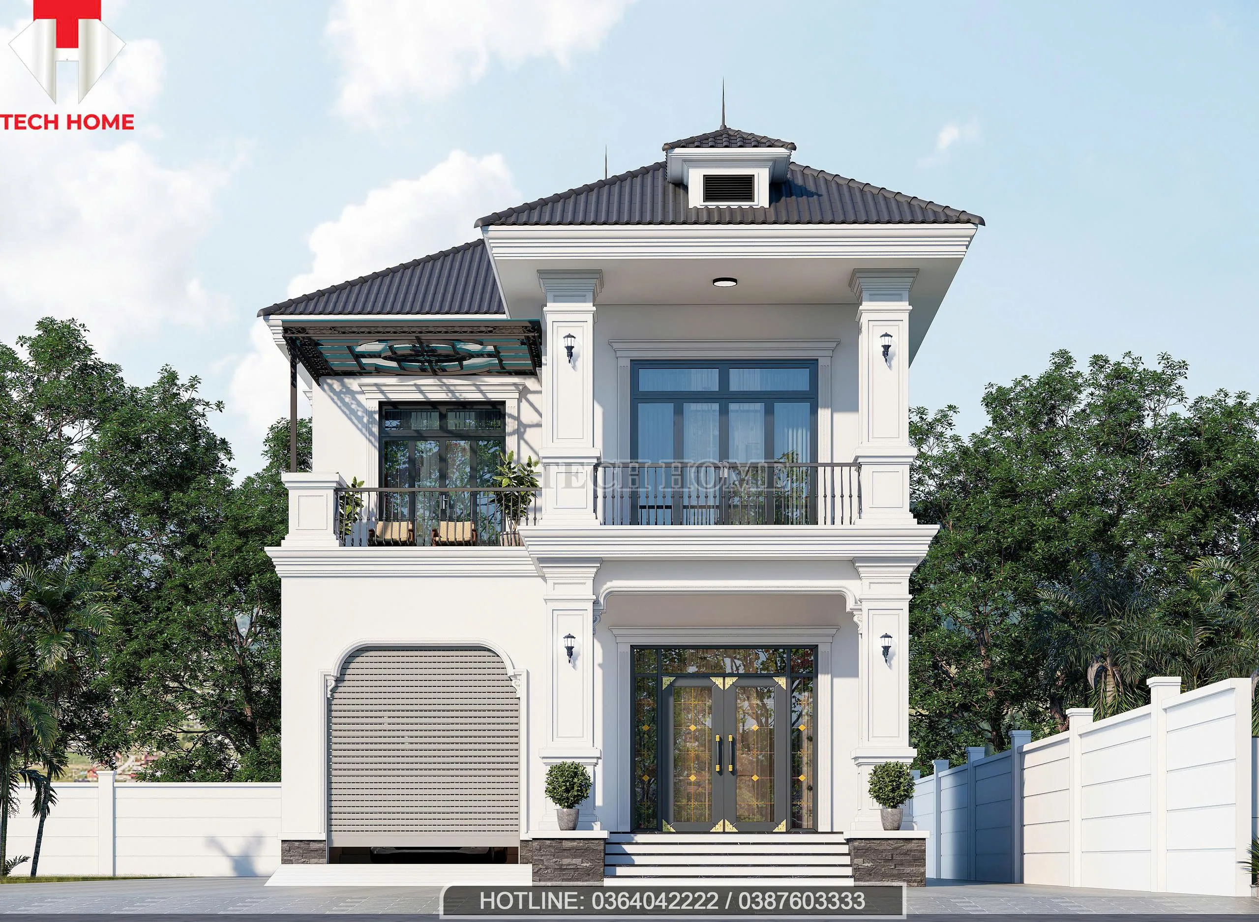 nhà mái Nhật 2 tầng