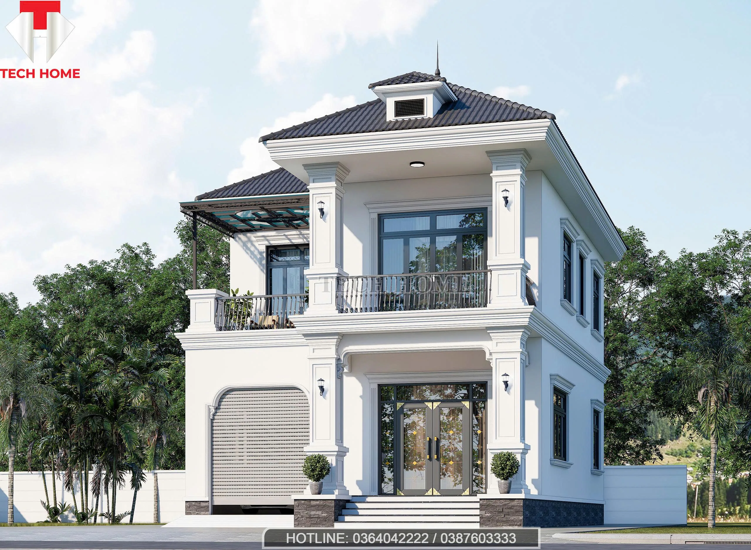 nhà mái Nhật 2 tầng