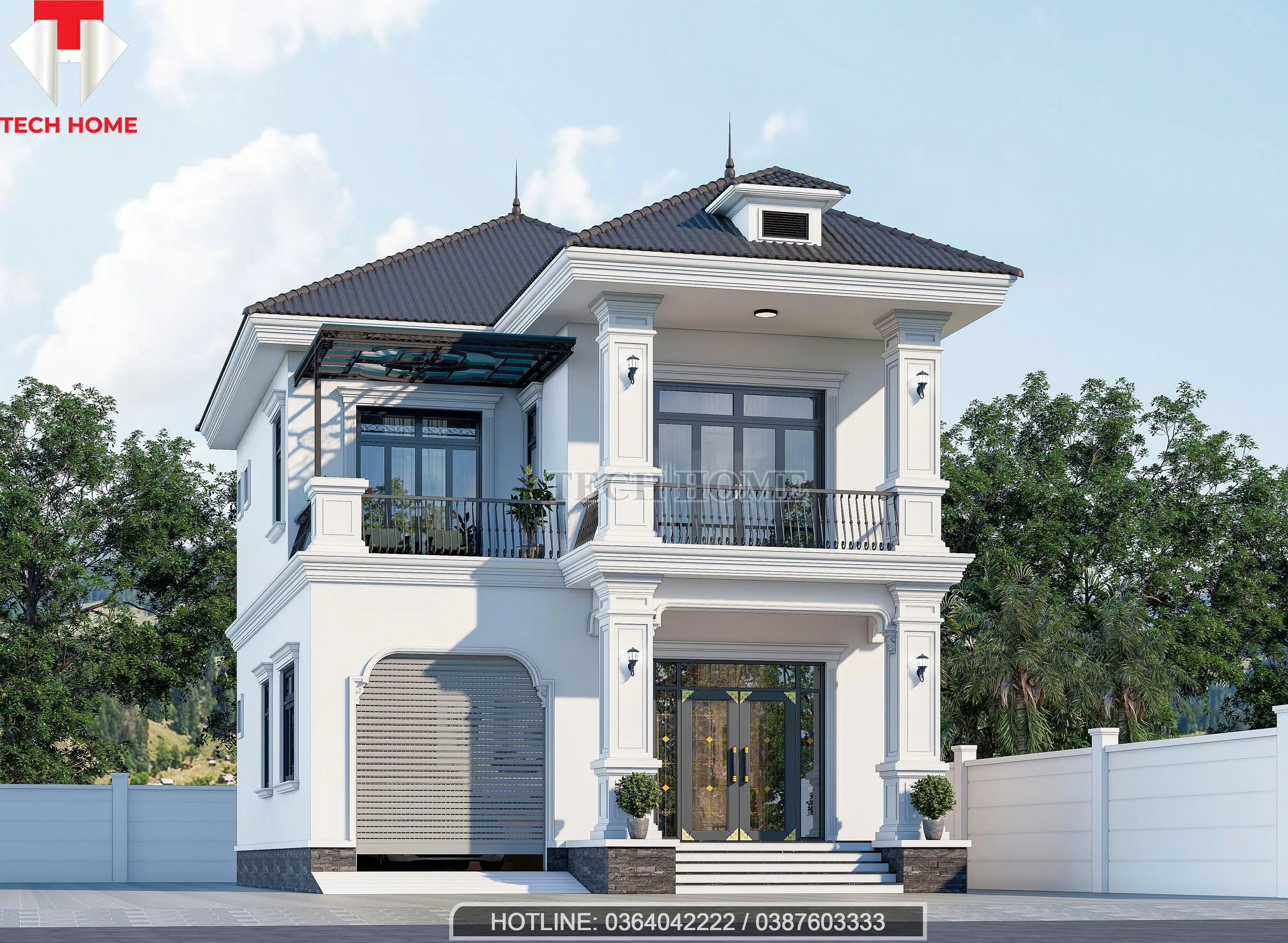 nhà mái Nhật 2 tầng