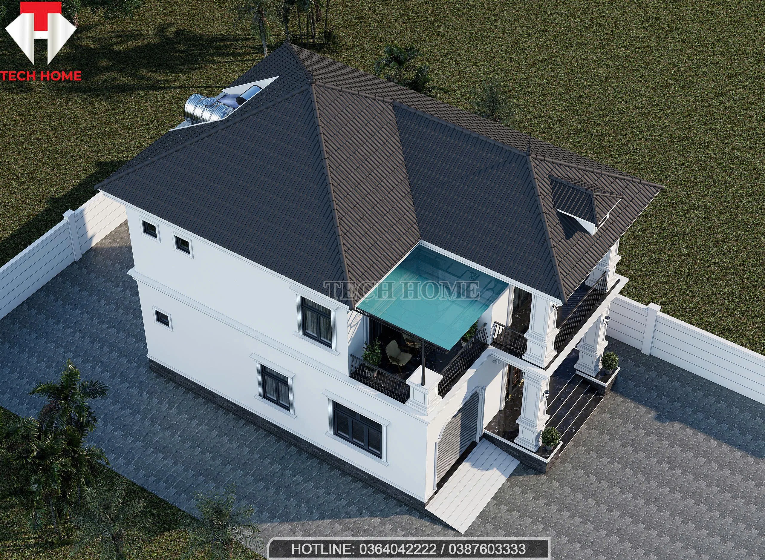 nhà mái Nhật 2 tầng