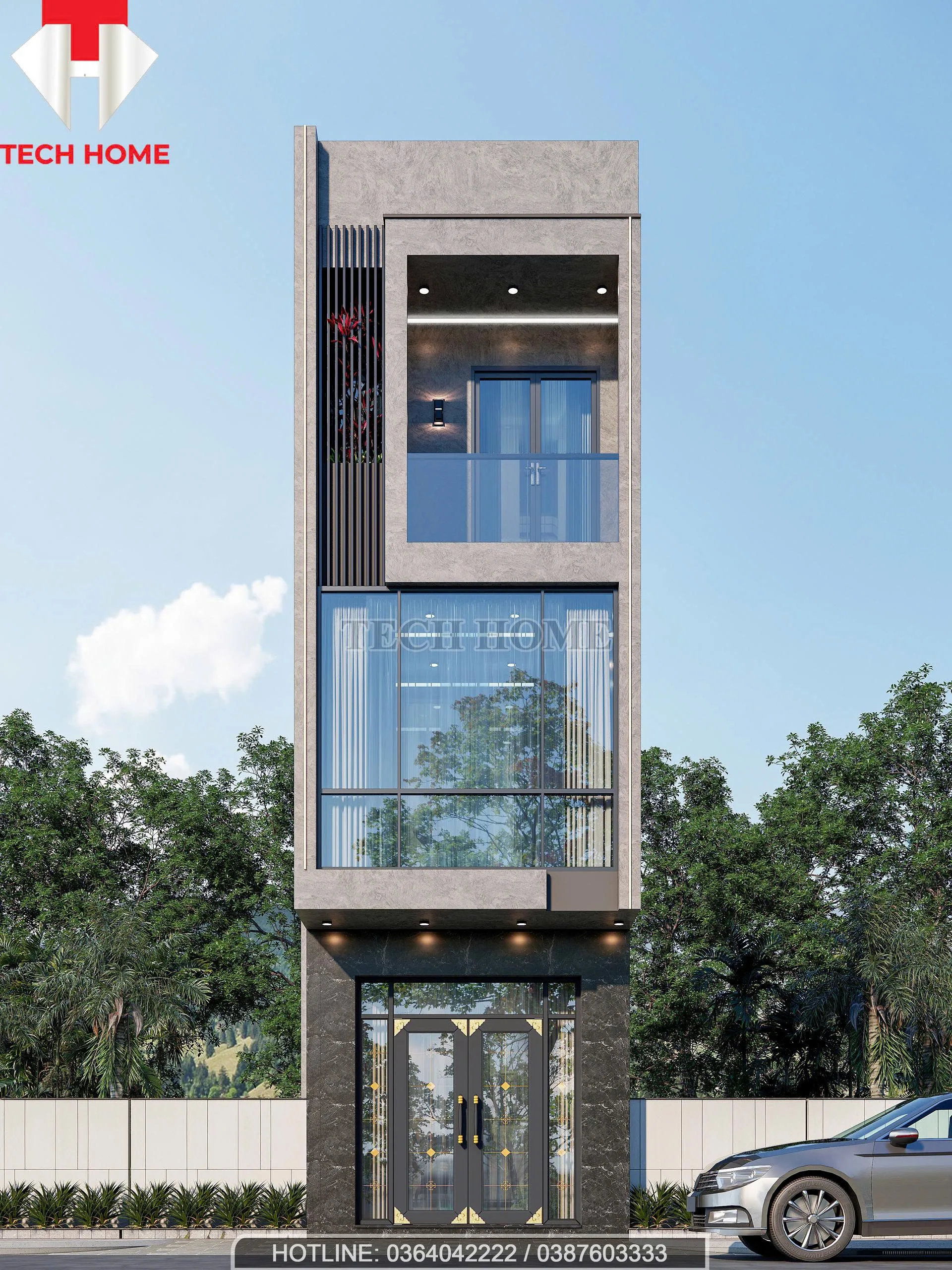 mẫu nhà ống hiện đại vừa ở vừa kinh doanh