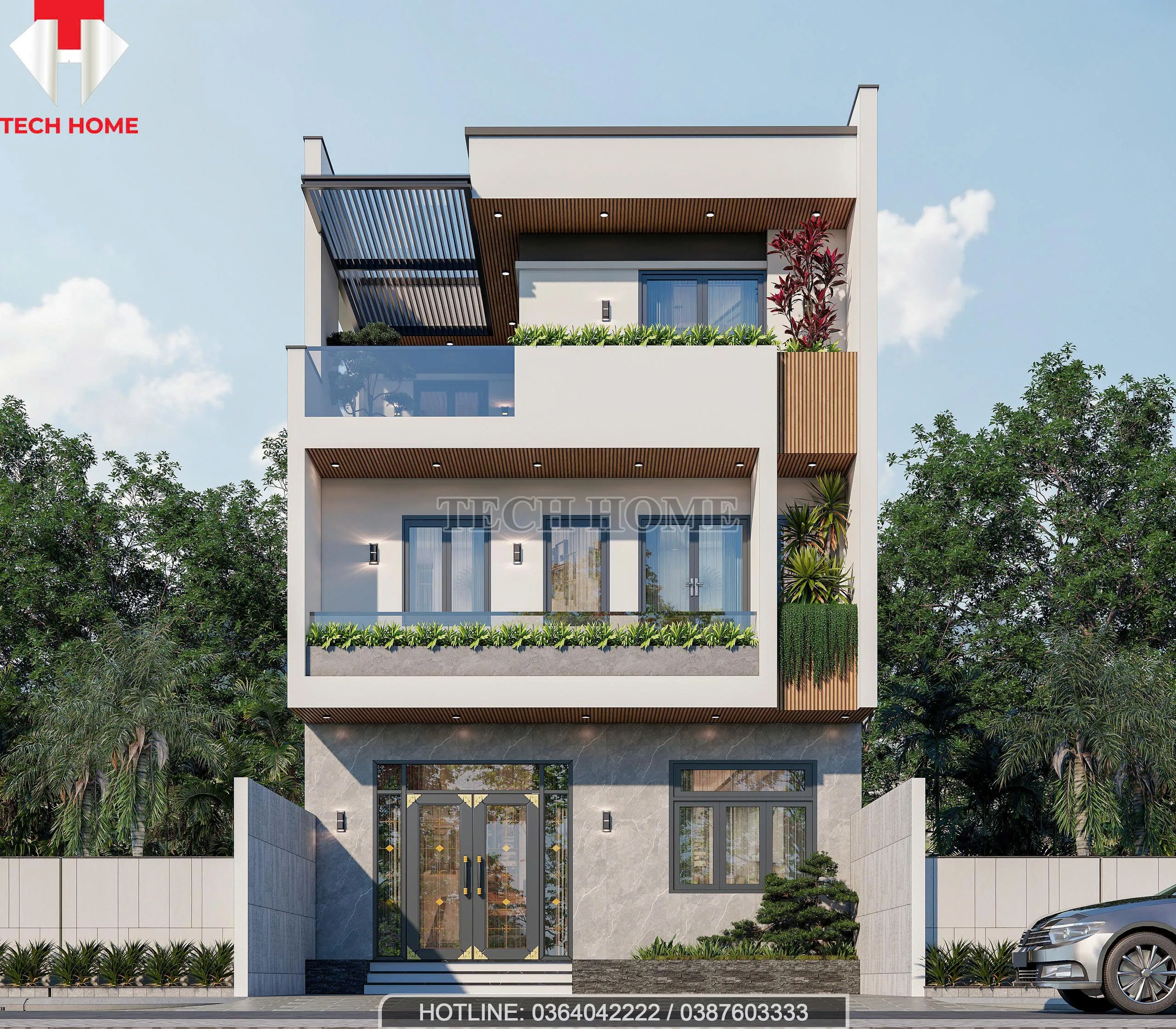 Nhà phố 3 tầng hiện đại