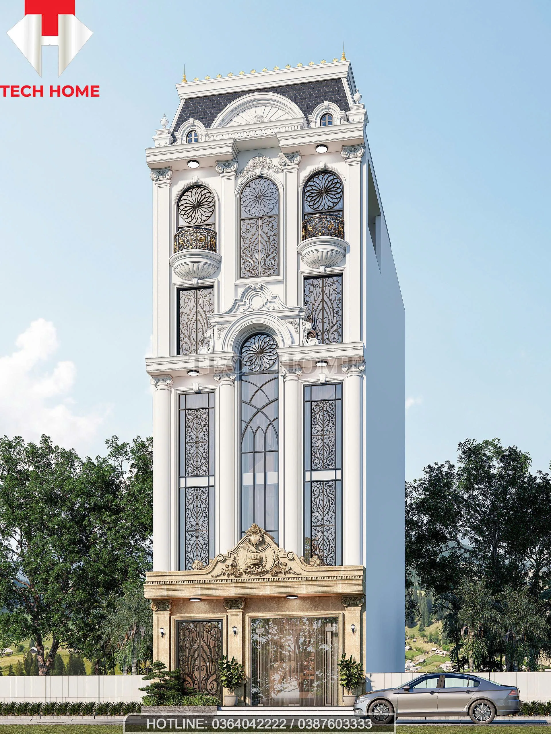 Nhà Phố 5 Tầng Mái Mansard