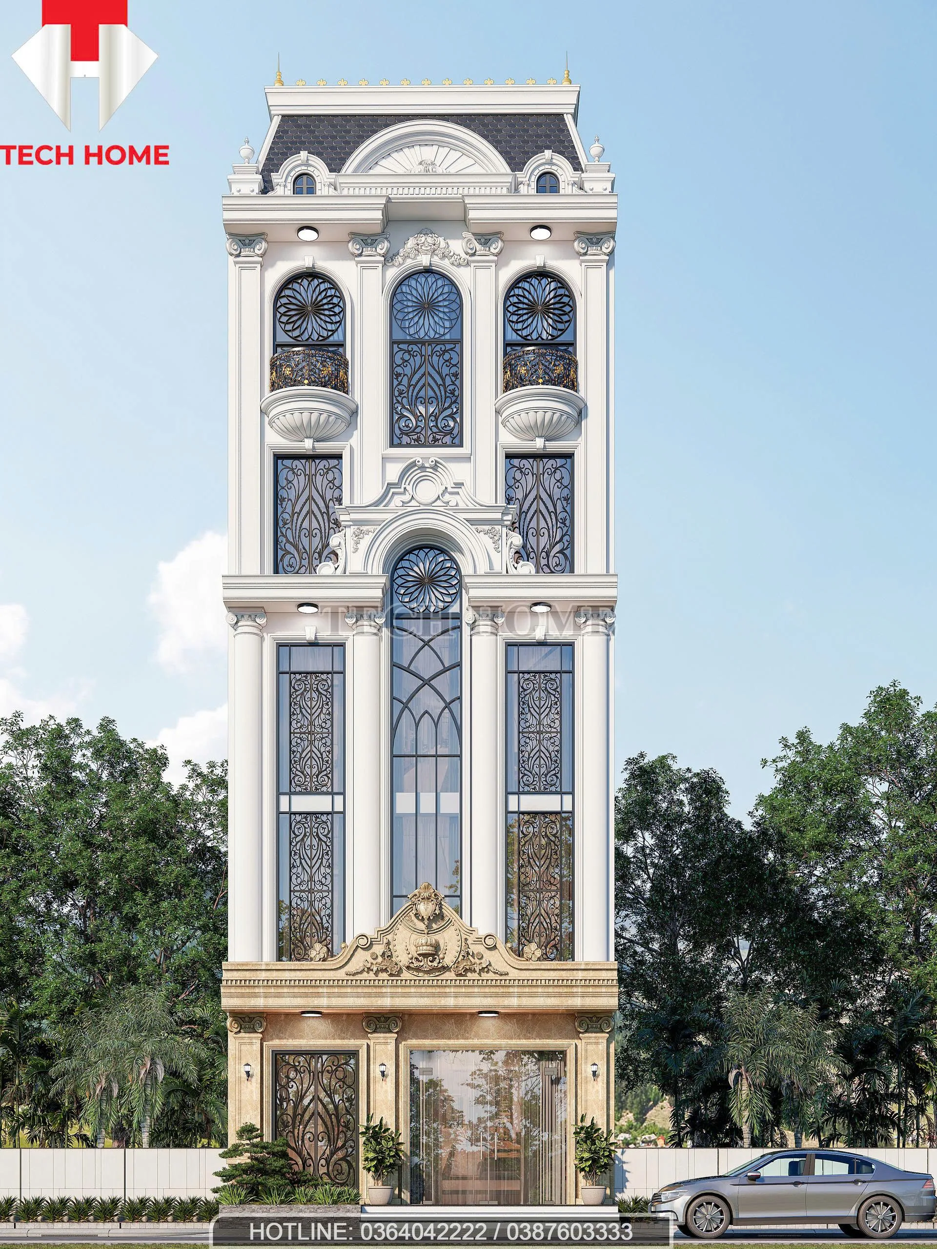 Nhà Phố 5 Tầng Mái Mansard