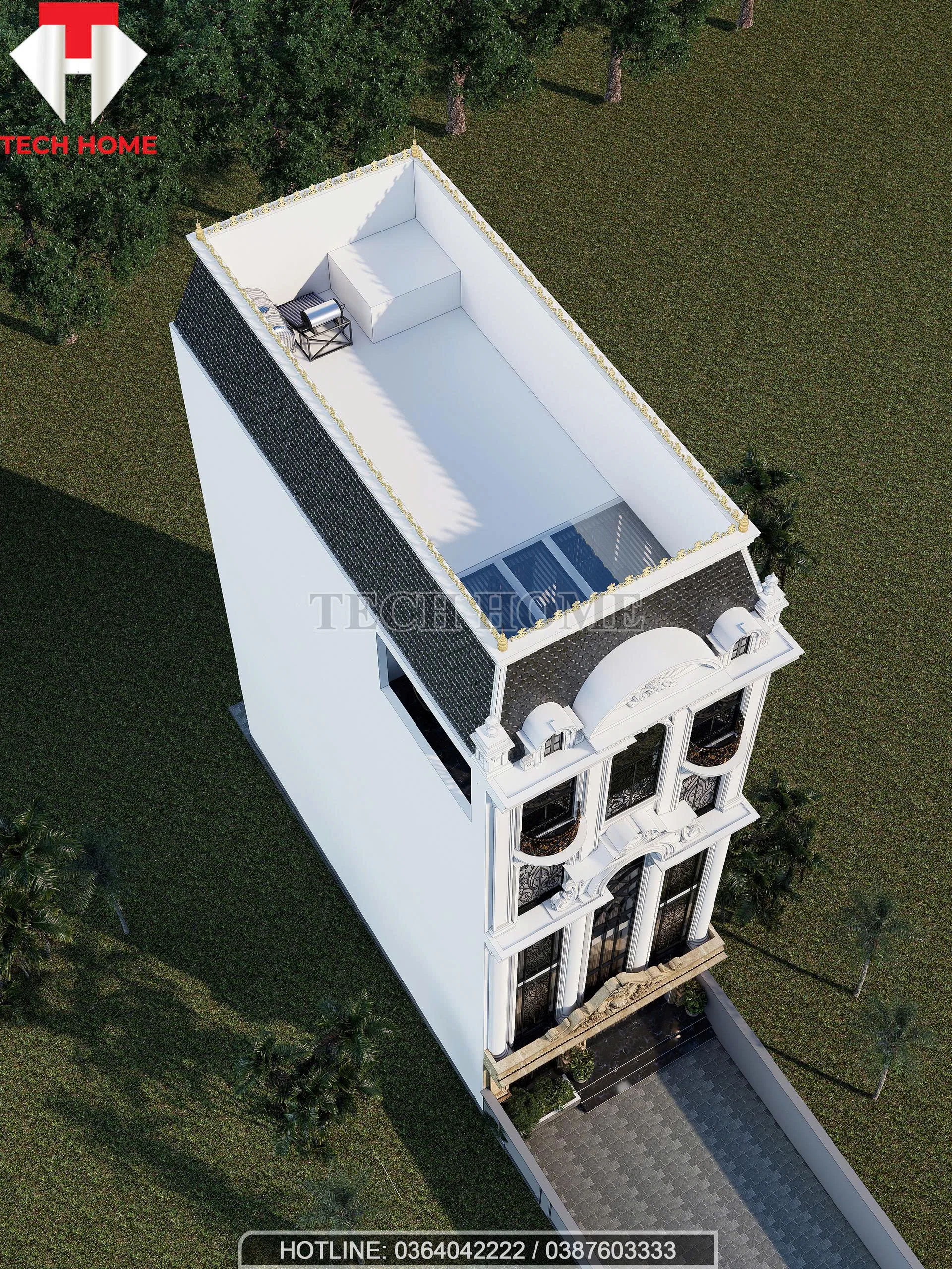 Nhà Phố 5 Tầng Mái Mansard