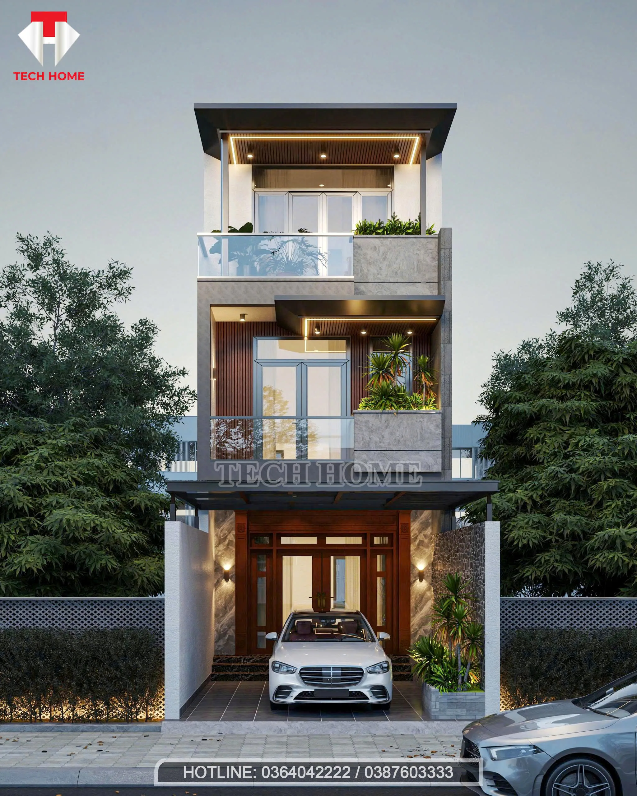 nhà phố 3 tầng hiện đại