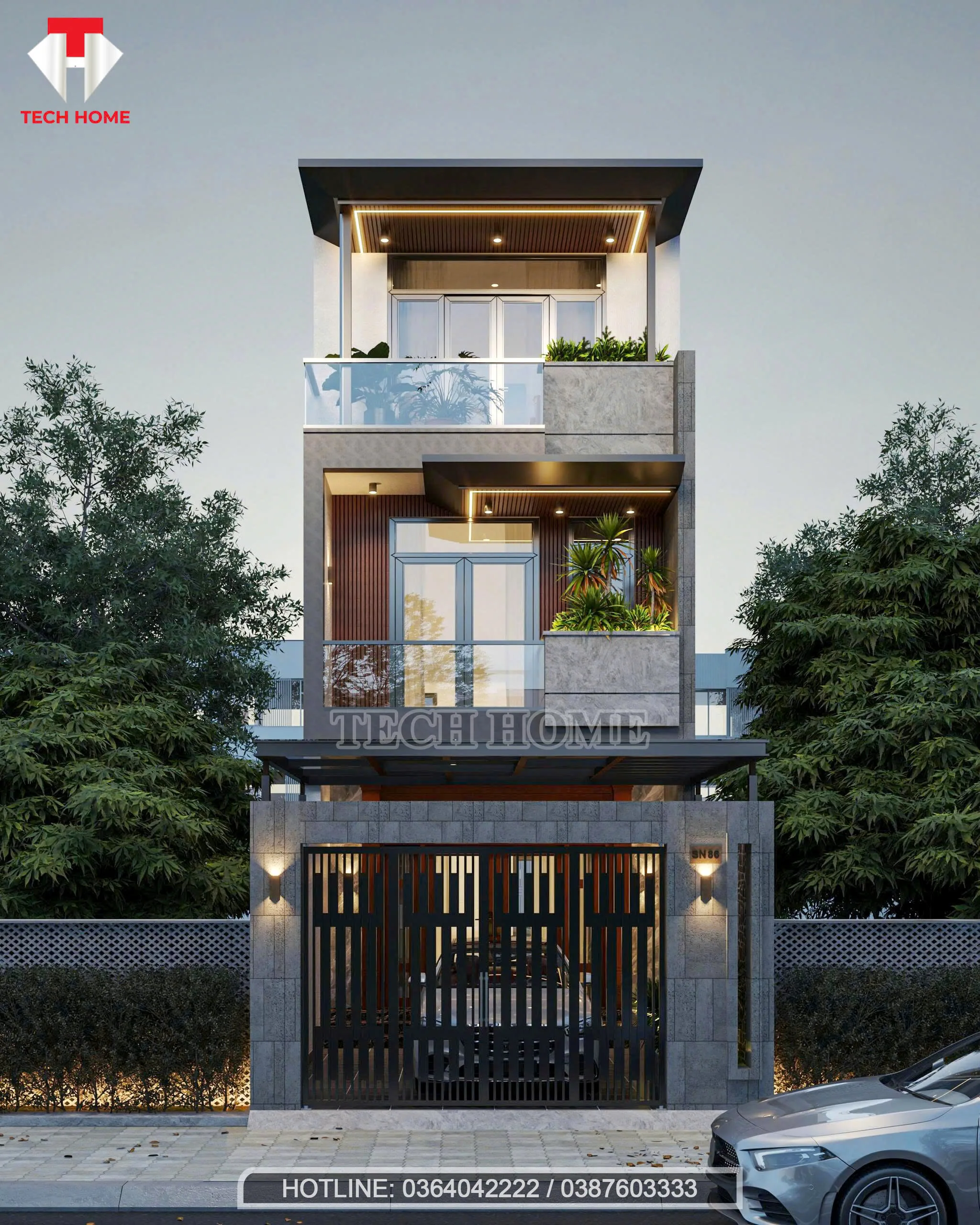 nhà phố 3 tầng hiện đại