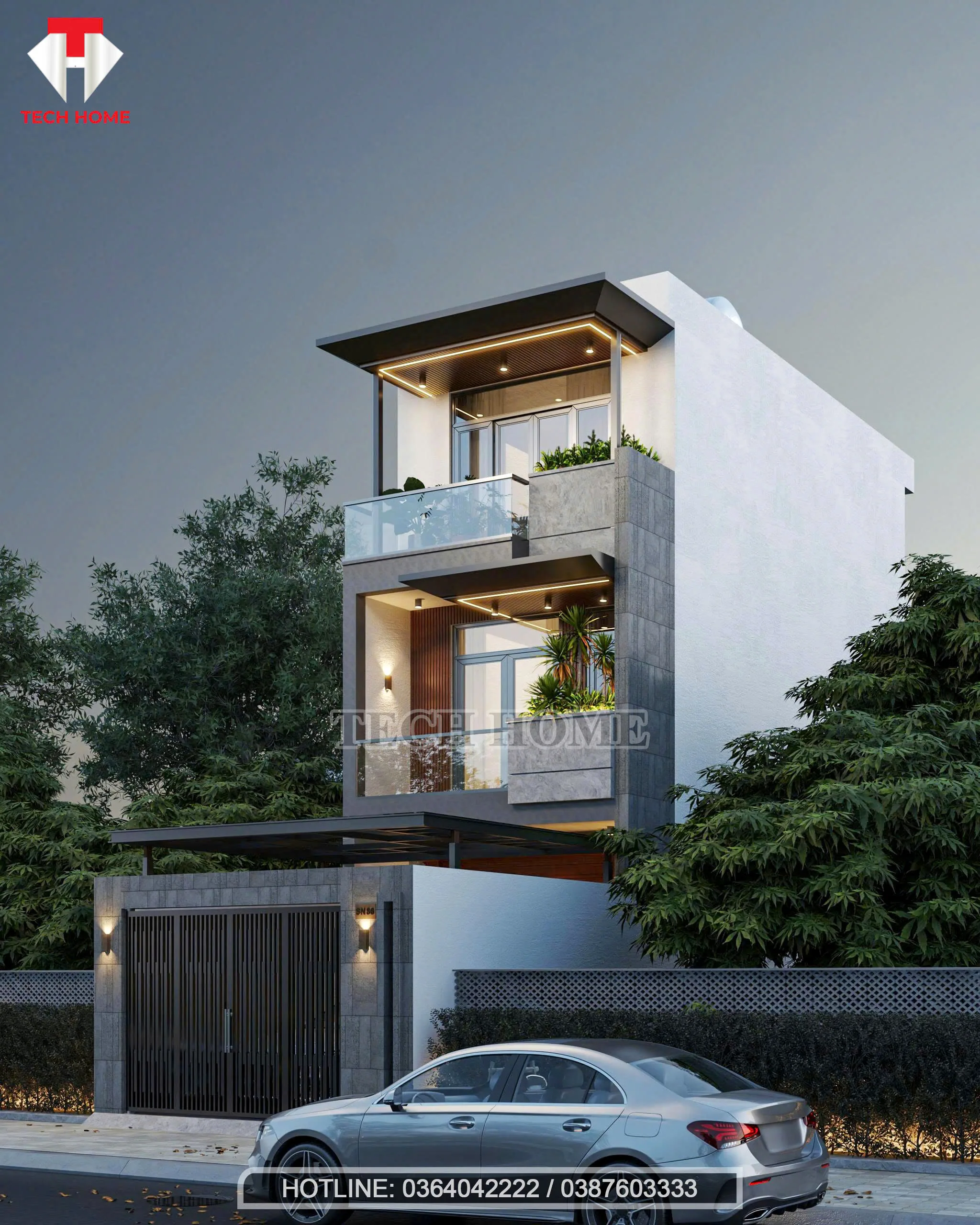 nhà phố 3 tầng hiện đại