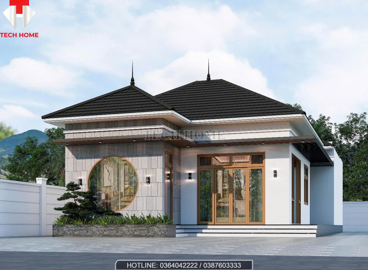 Nhà vườn mái Nhật 1 tầng