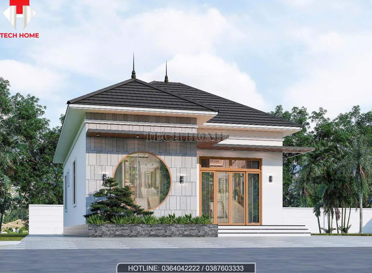 Nhà vườn mái Nhật 1 tầng