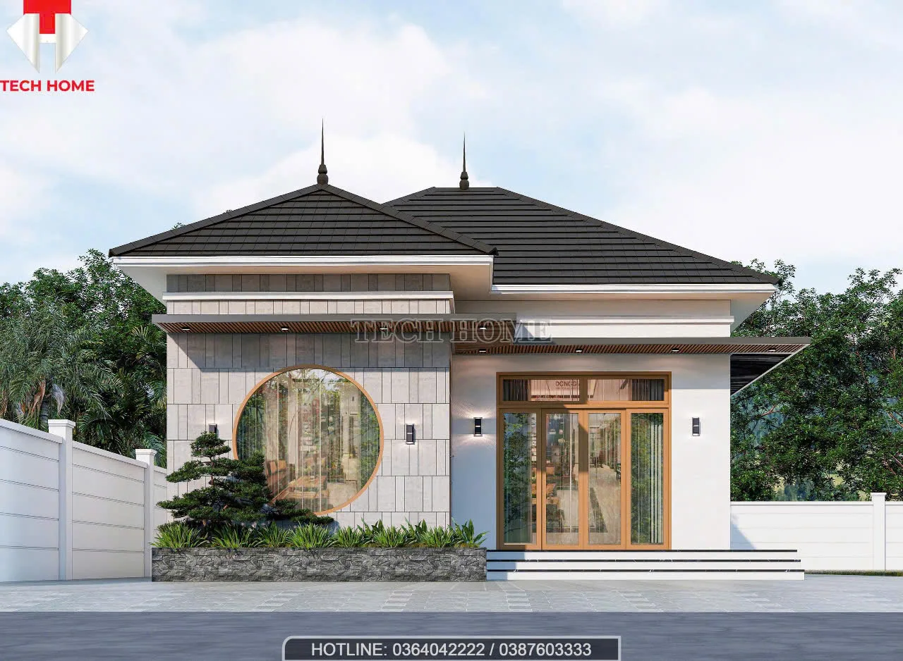 Nhà vườn mái Nhật 1 tầng