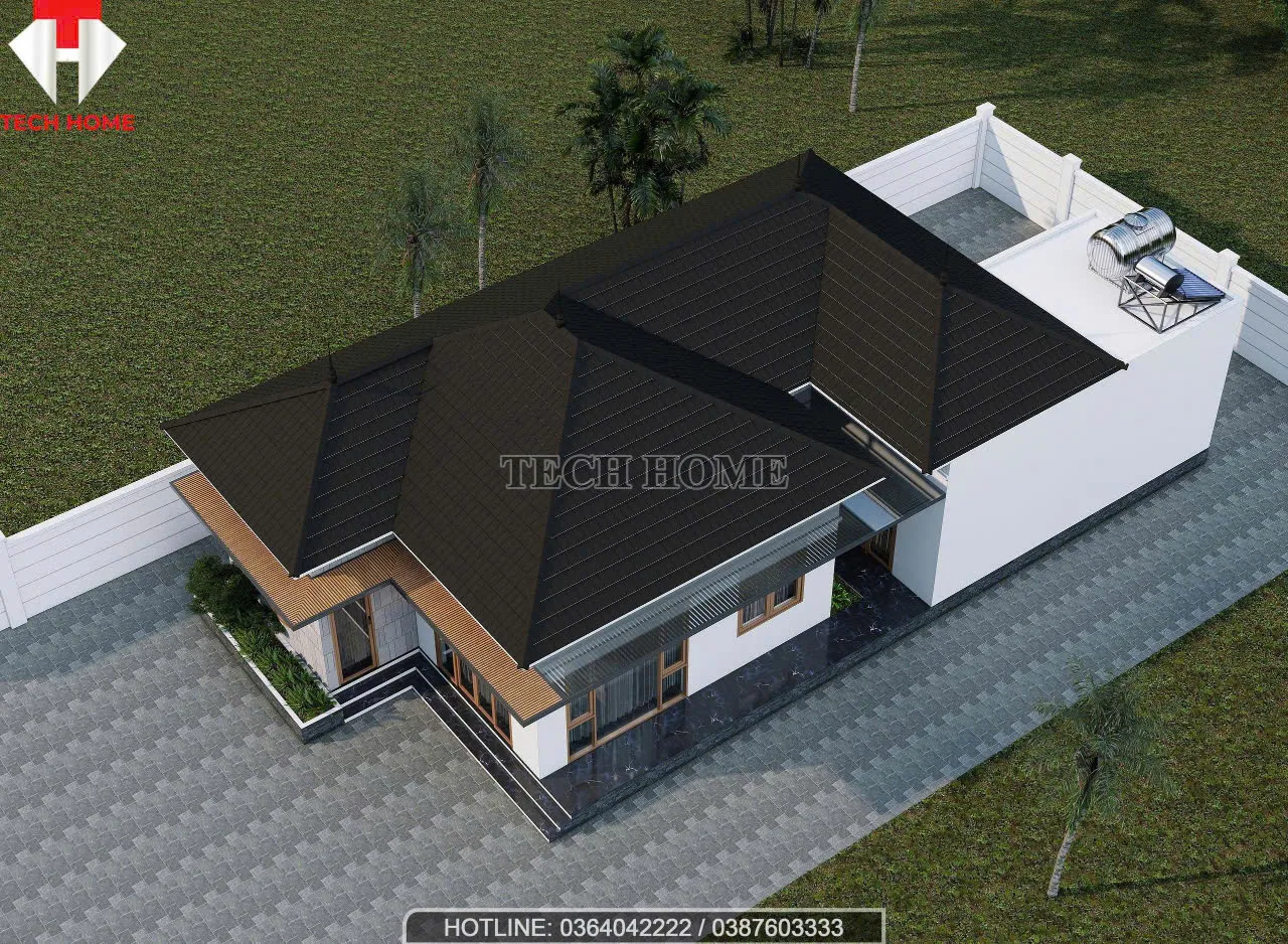 Nhà vườn mái Nhật 1 tầng