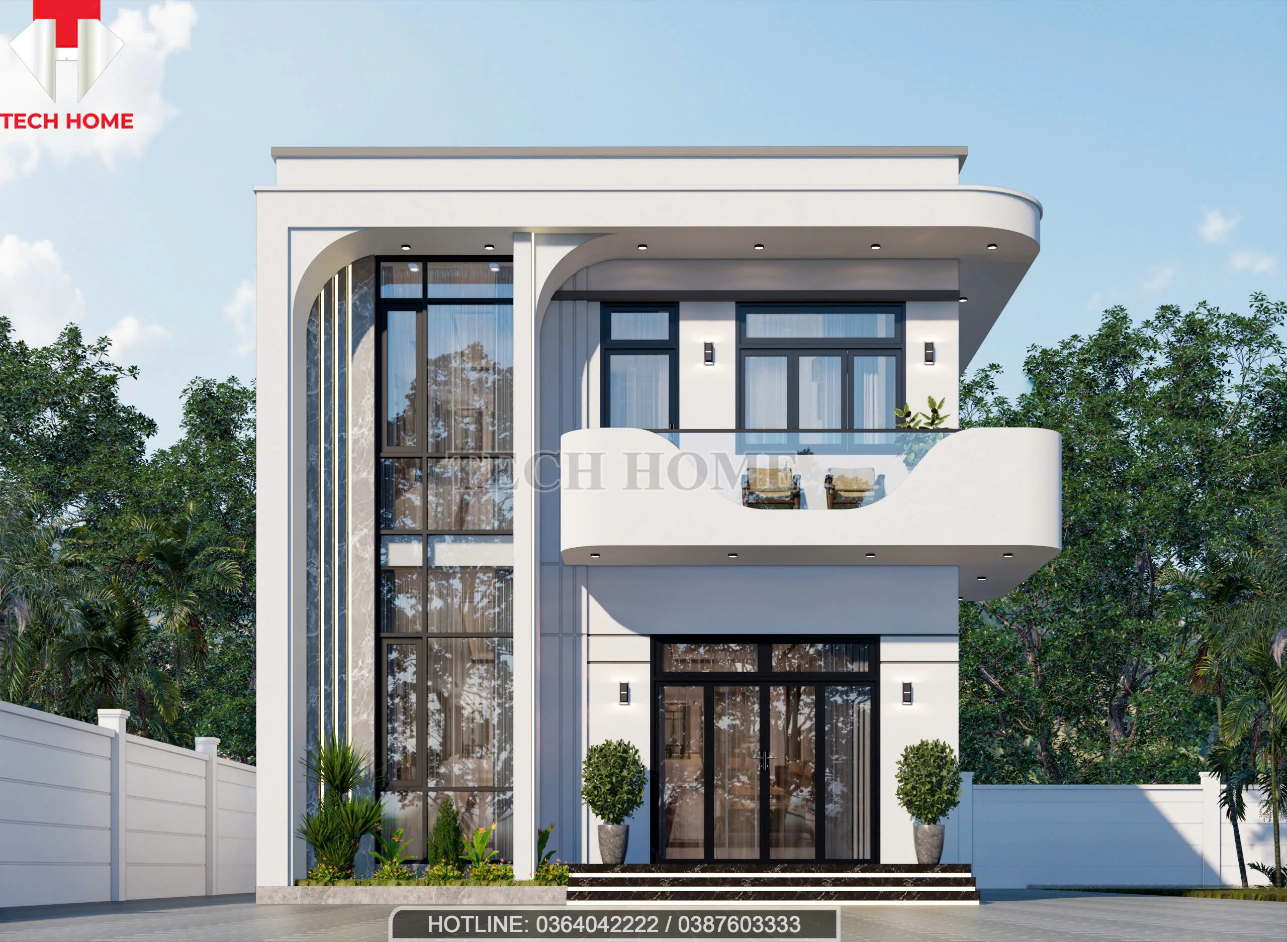 nhà phố mái bằng hiện đại