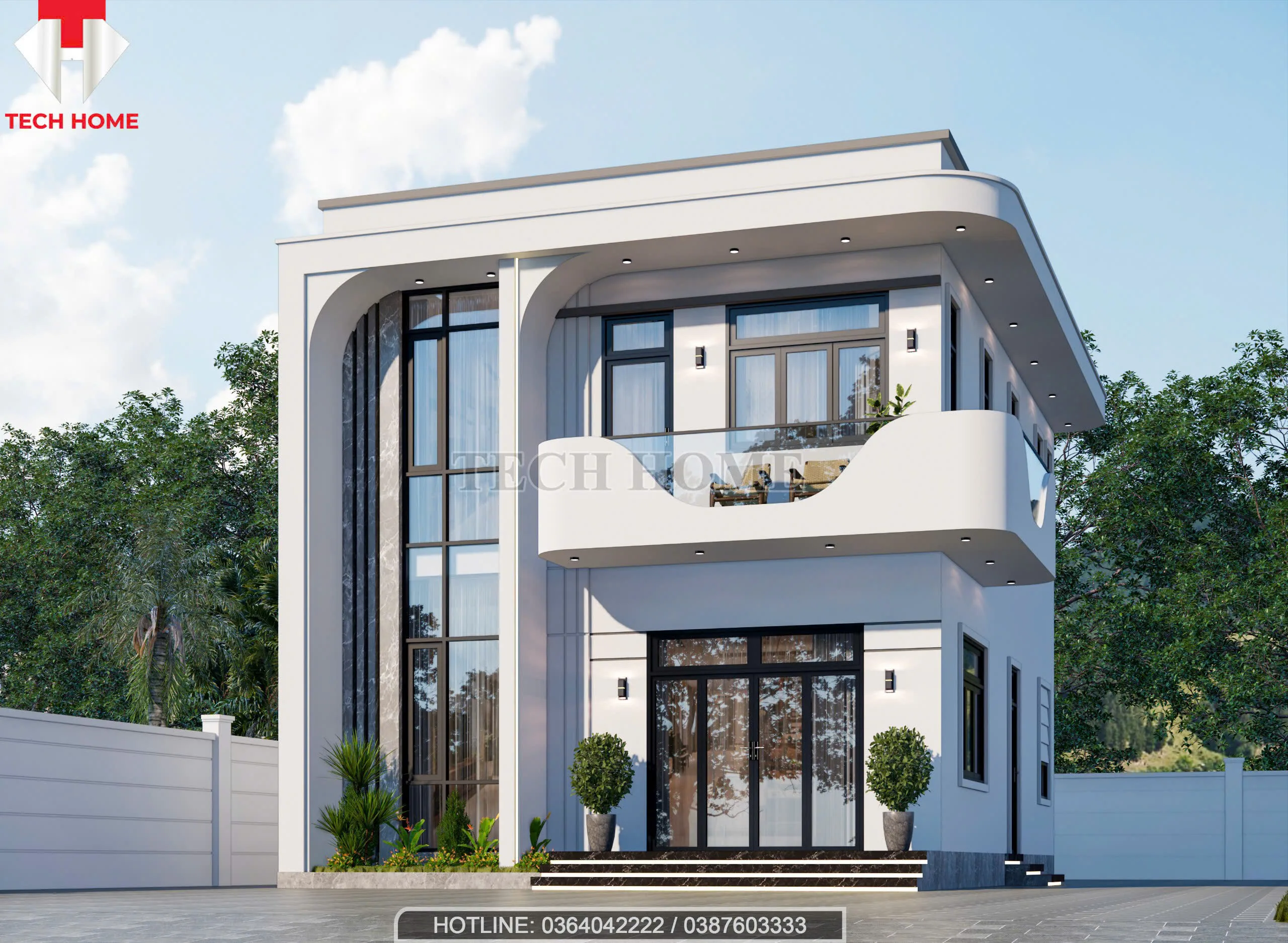 nhà phố mái bằng hiện đại