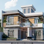 nhà mái bằng 2 tầng 1 tum