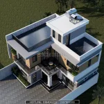 nhà mái bằng 2 tầng 1 tum