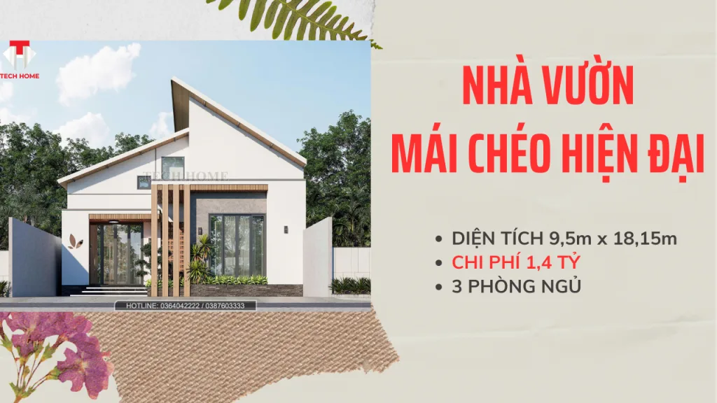 nhà mái chéo 1 tầng