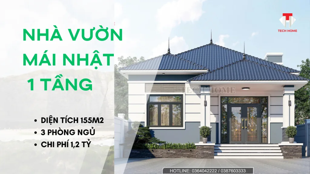 nhà vườn mái nhật 1 tầng