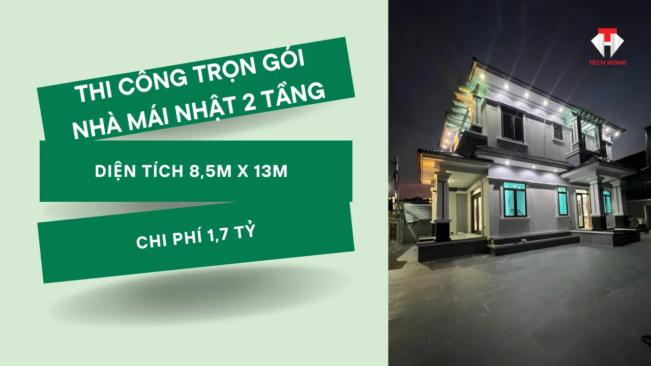 thi công trọn gói nhà mái nhật 2 tầng