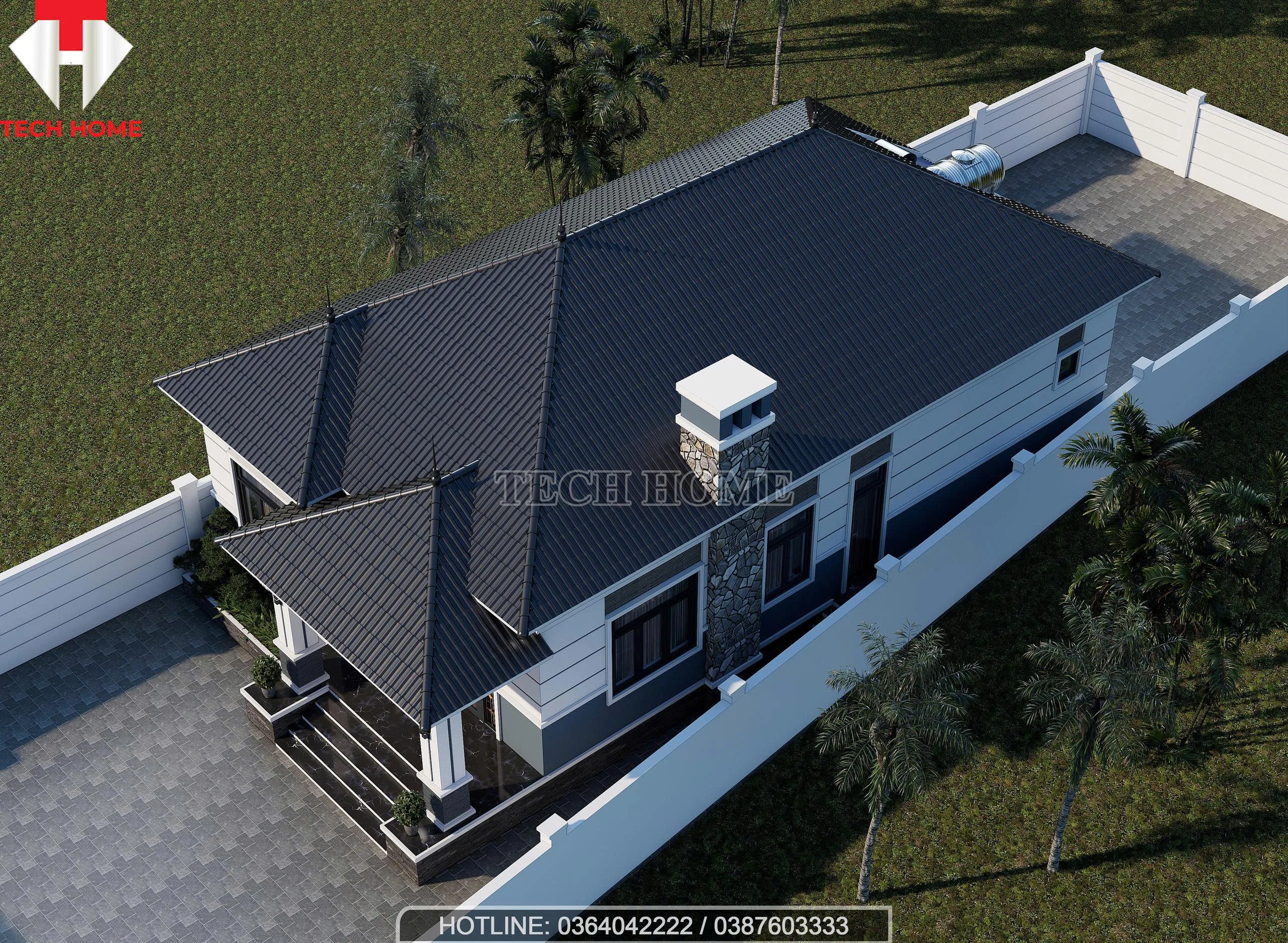 nhà vườn mái Nhật 1 tầng