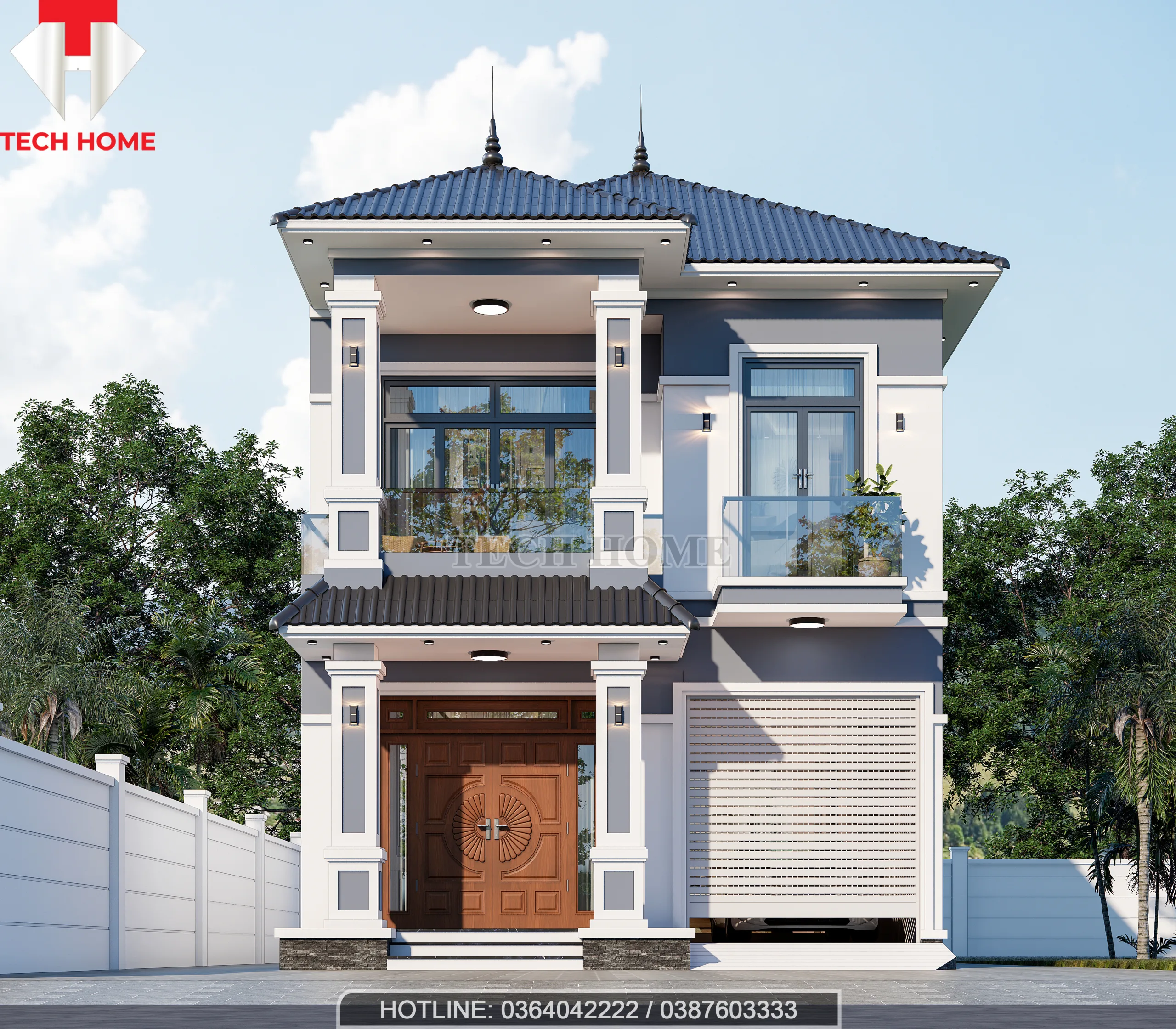 biệt thự 2 tầng mái nhật