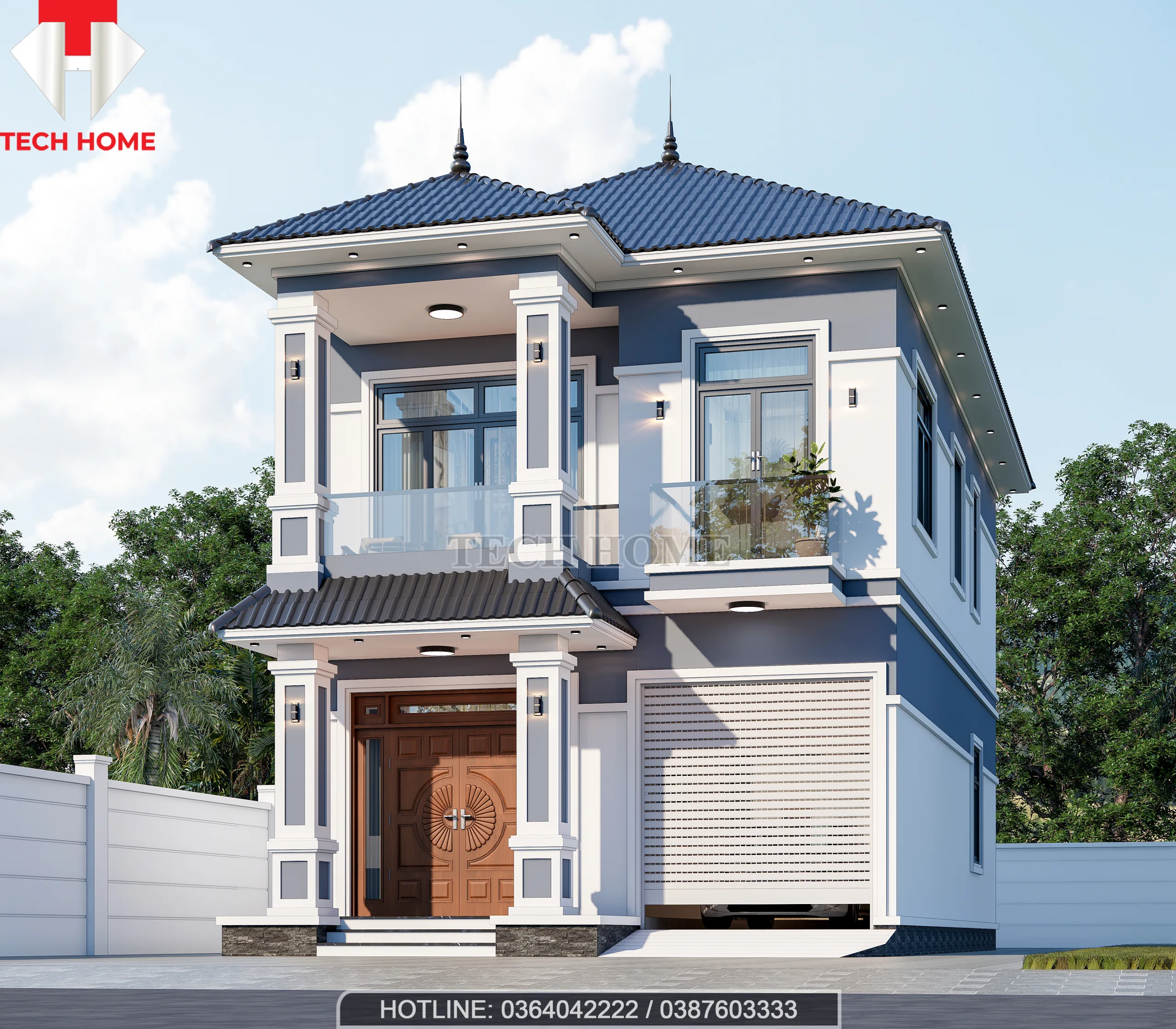 biệt thự 2 tầng mái nhật