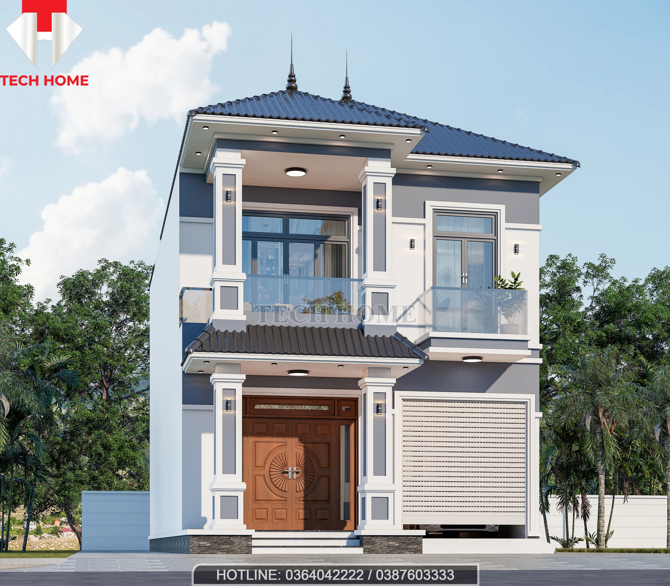 biệt thự 2 tầng mái nhật