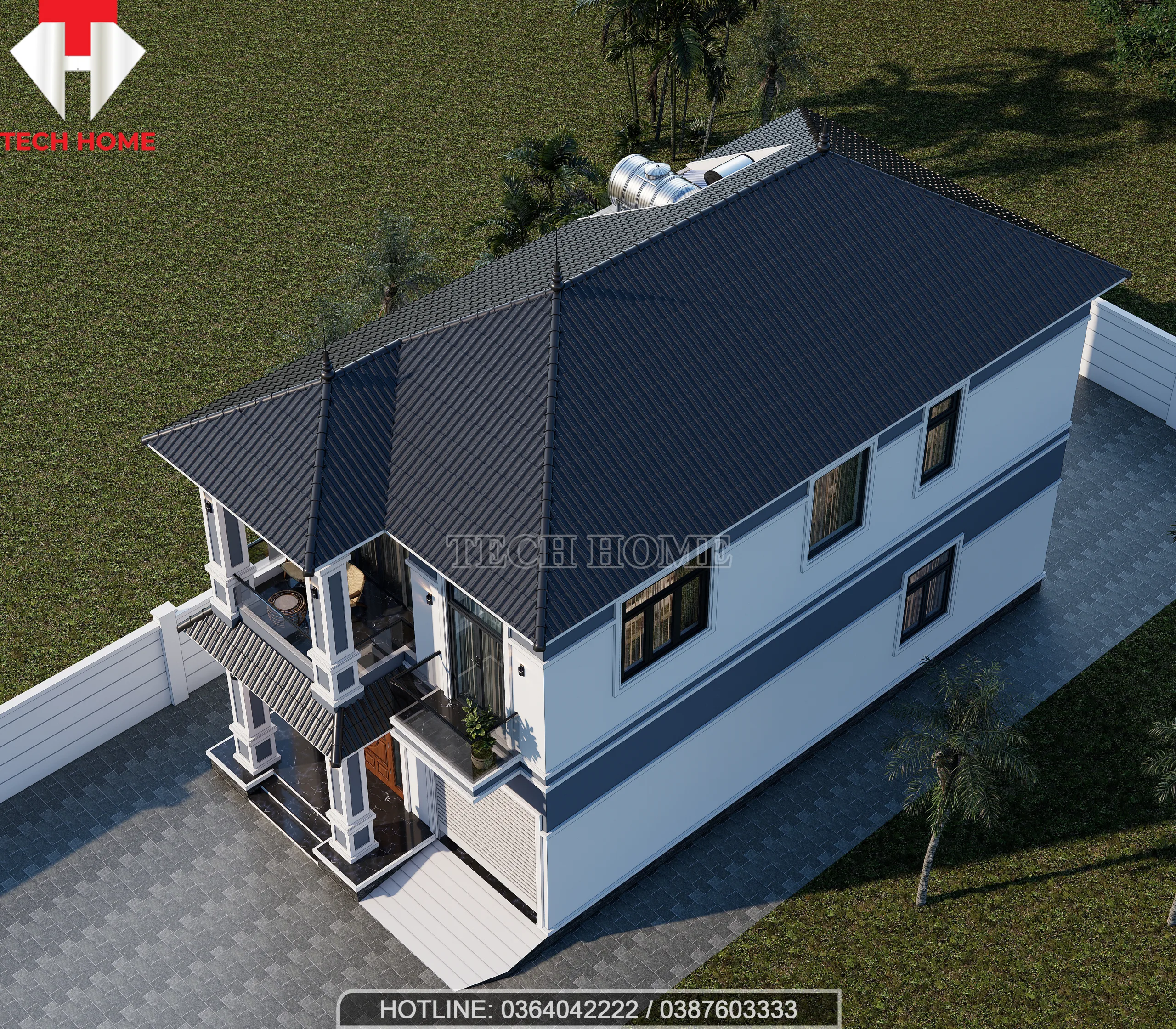 biệt thự 2 tầng mái nhật