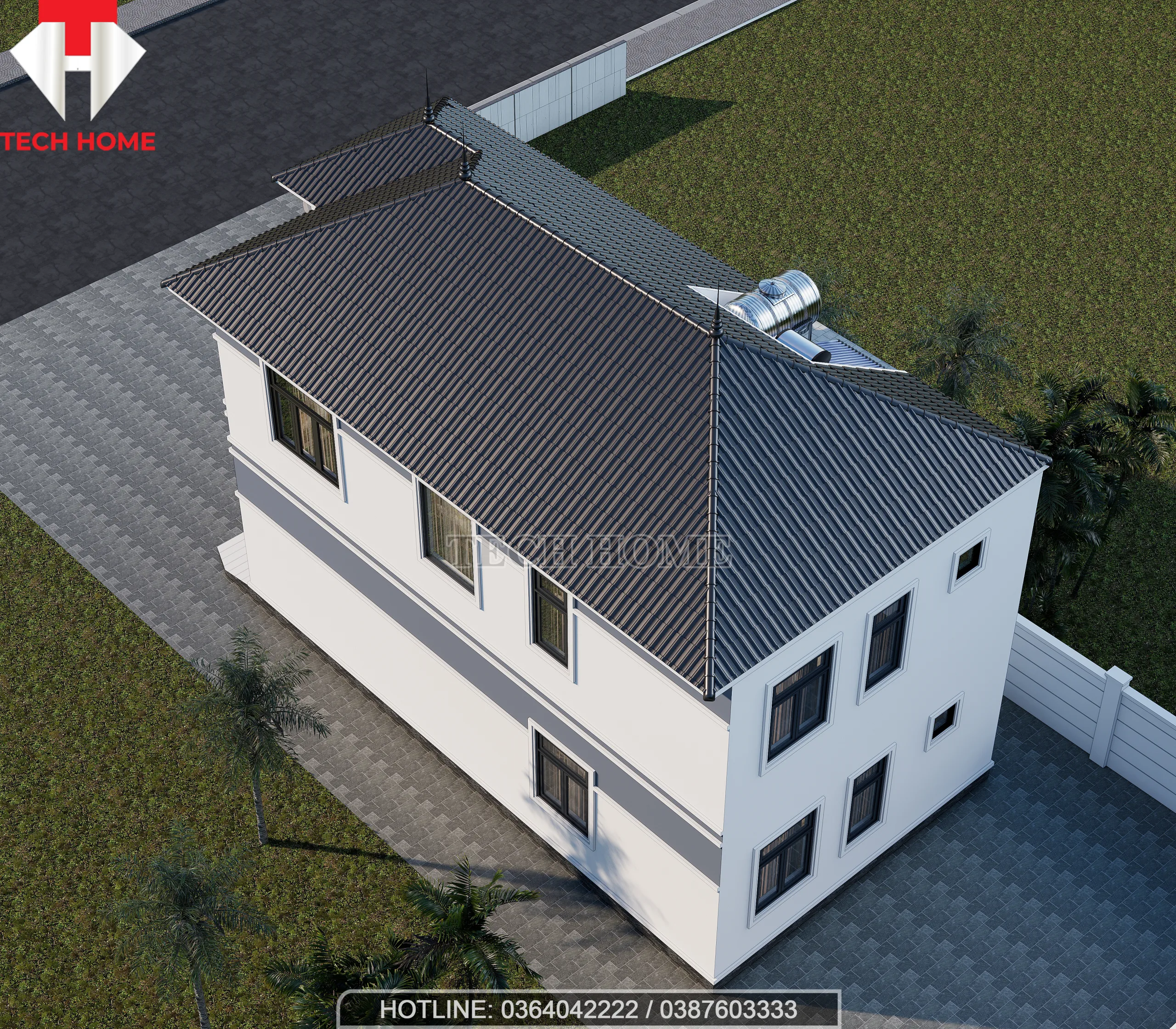 biệt thự 2 tầng mái nhật