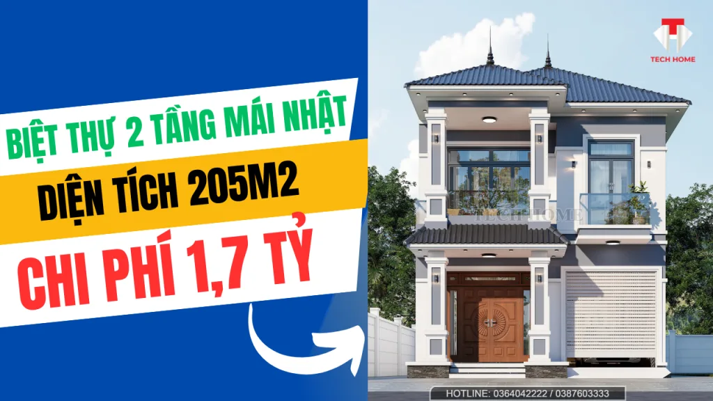 Biệt thự 2 tầng mái nhật