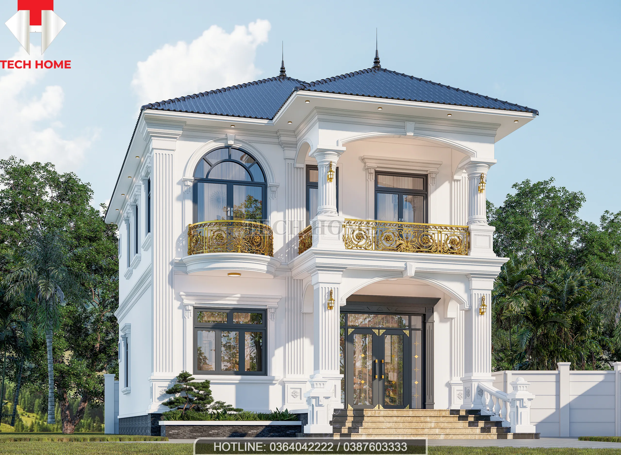 biệt thự mái nhật 2 tầng