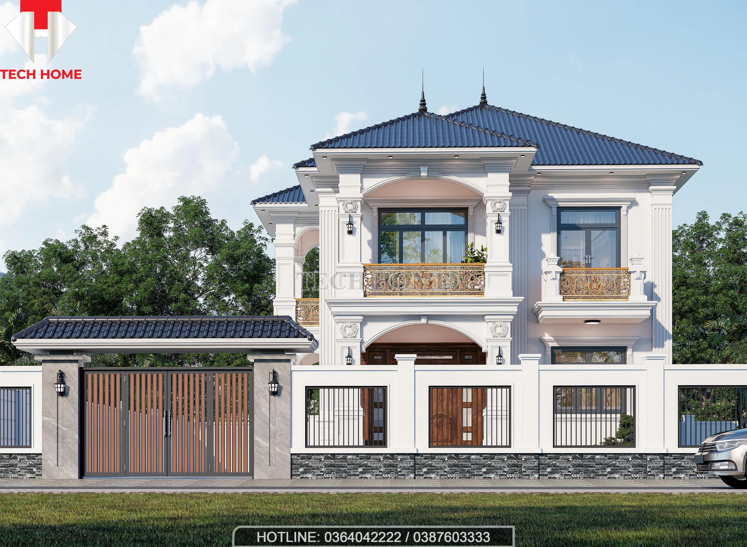 biệt thự vườn 2 tầng mái nhật 