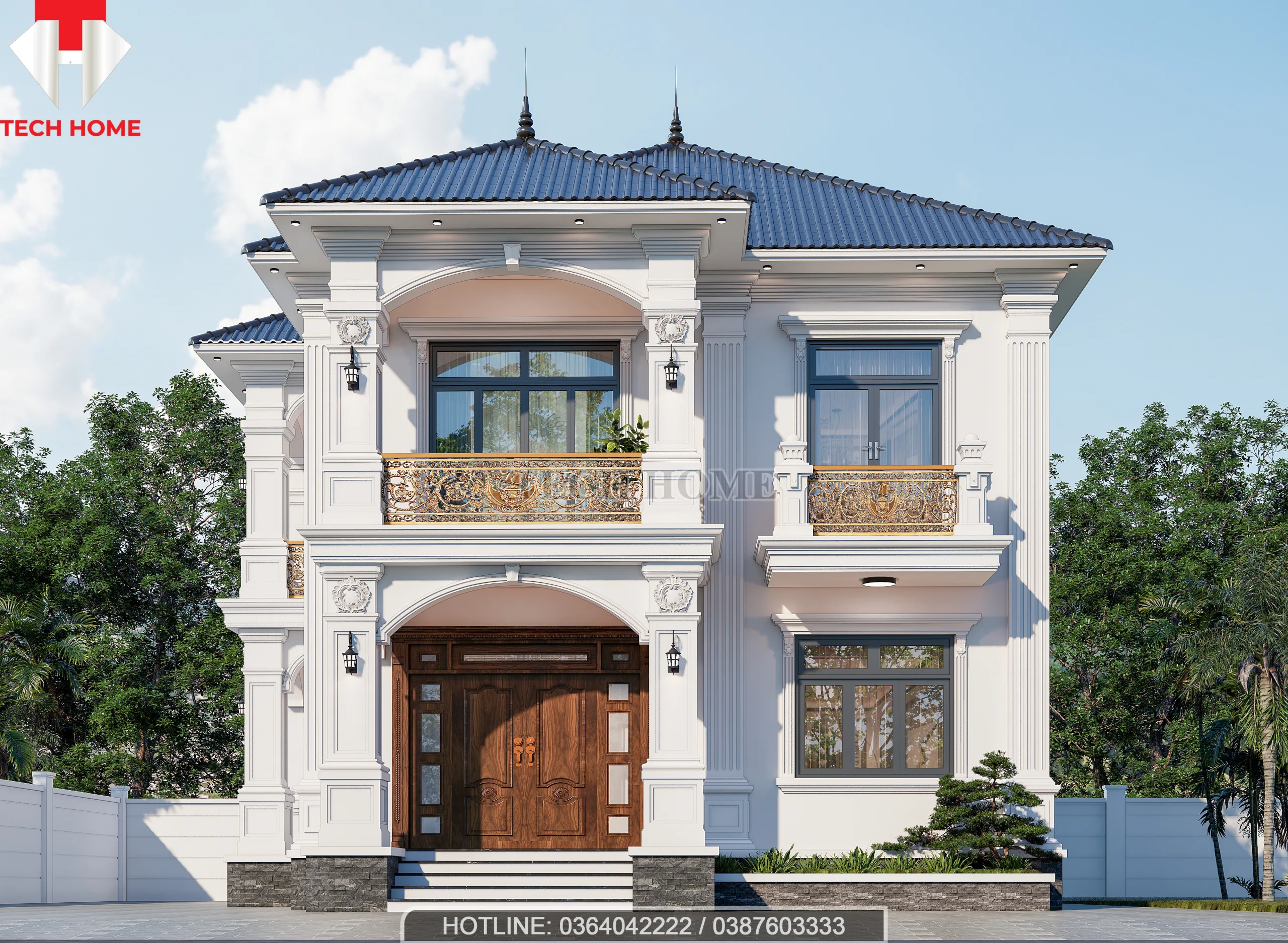 biệt thự vườn 2 tầng mái nhật