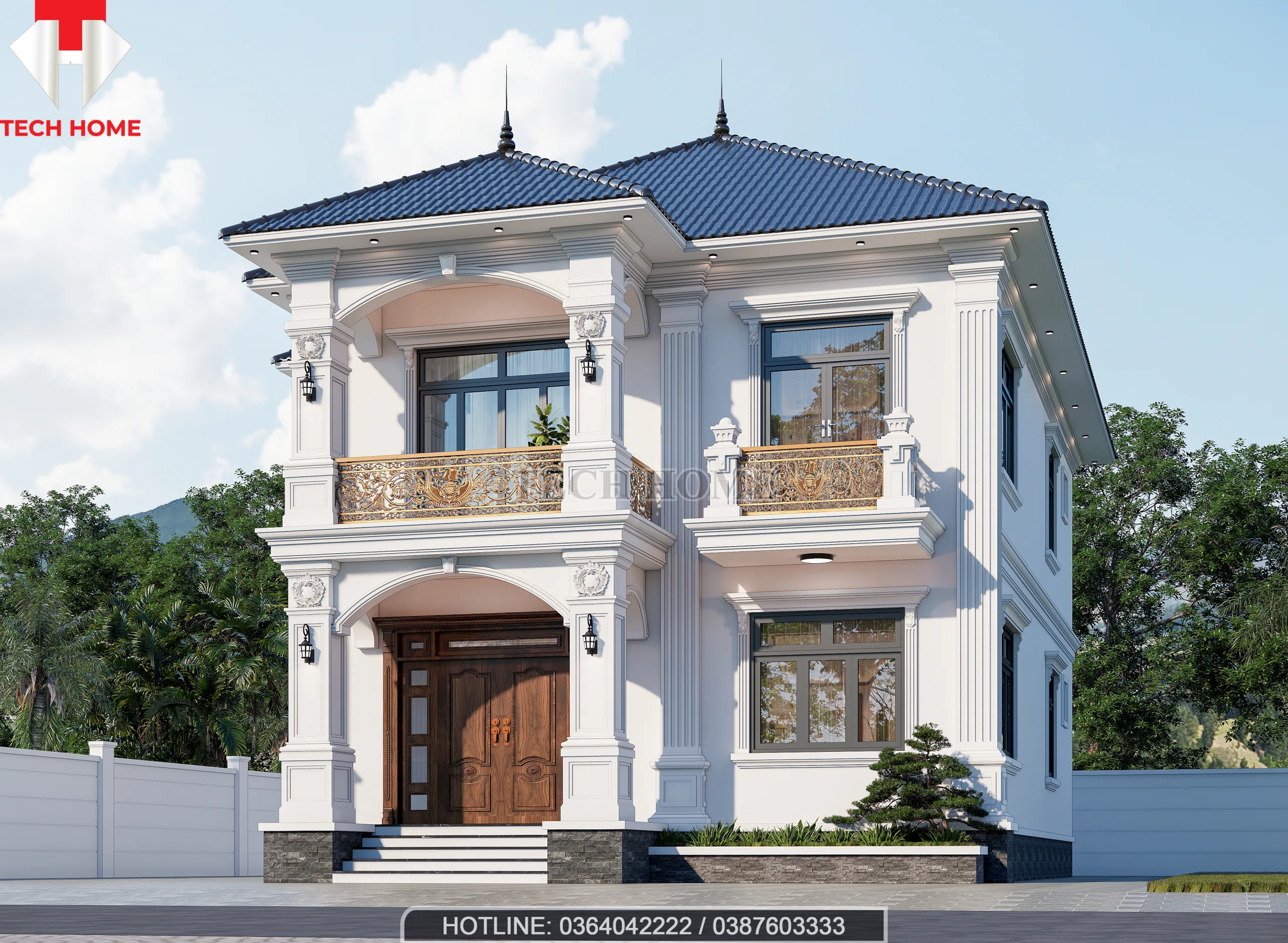 biệt thự vườn 2 tầng mái nhật 