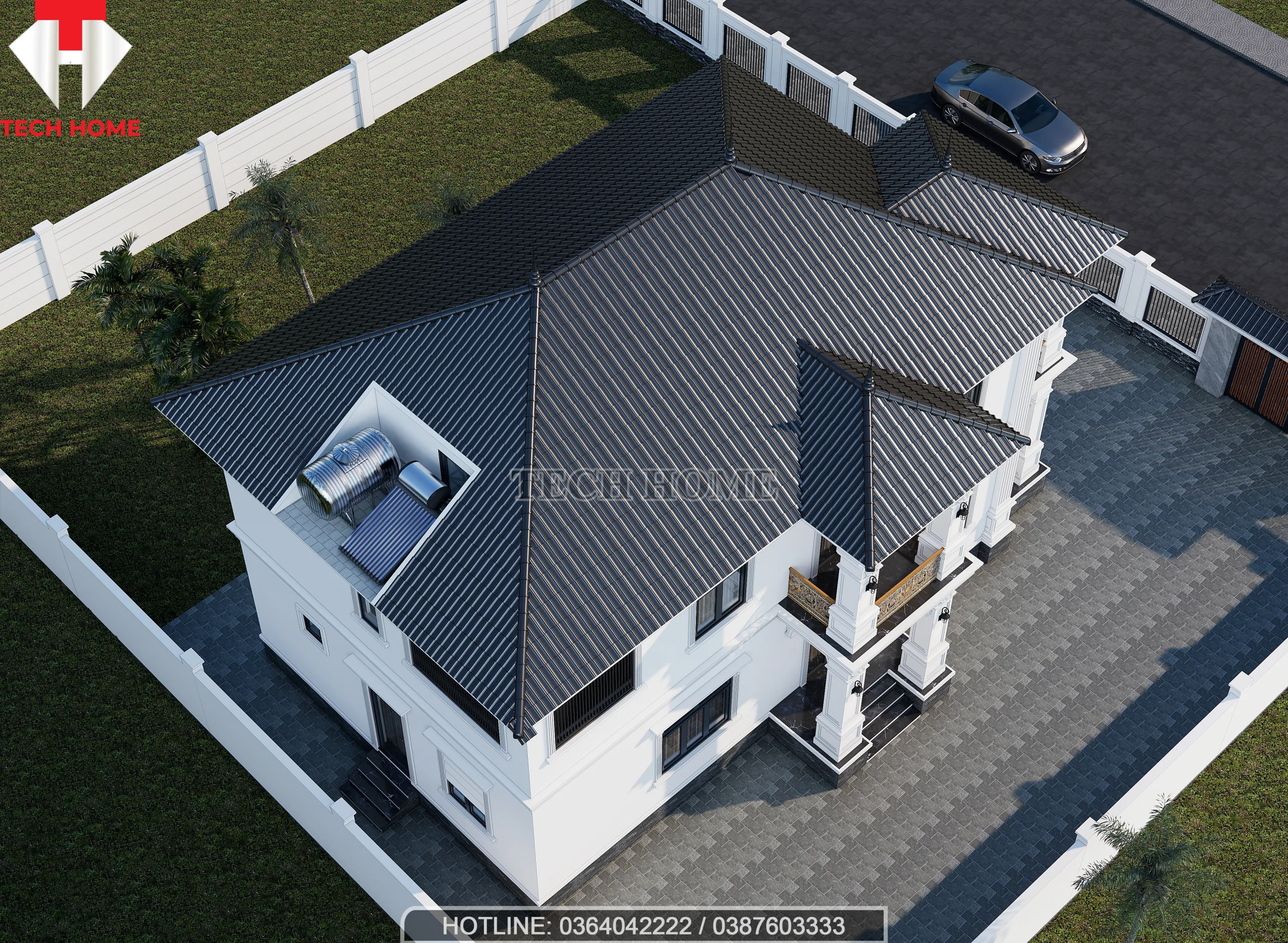 biệt thự vườn 2 tầng mái nhật