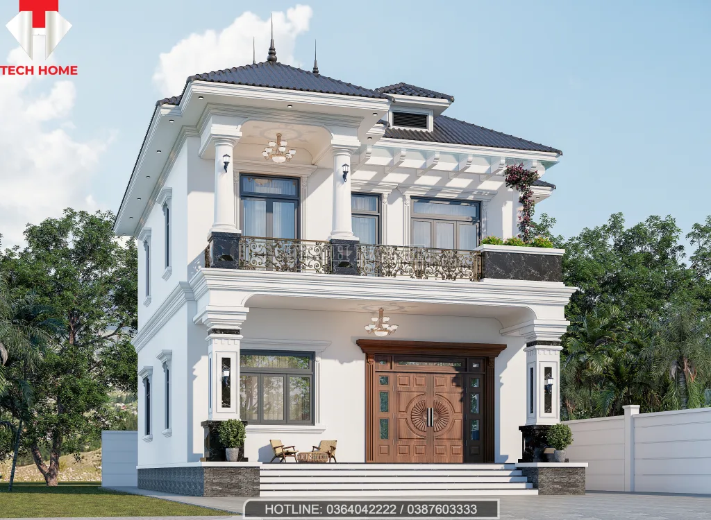 mẫu nhà 2 tầng mái Nhật đẹp