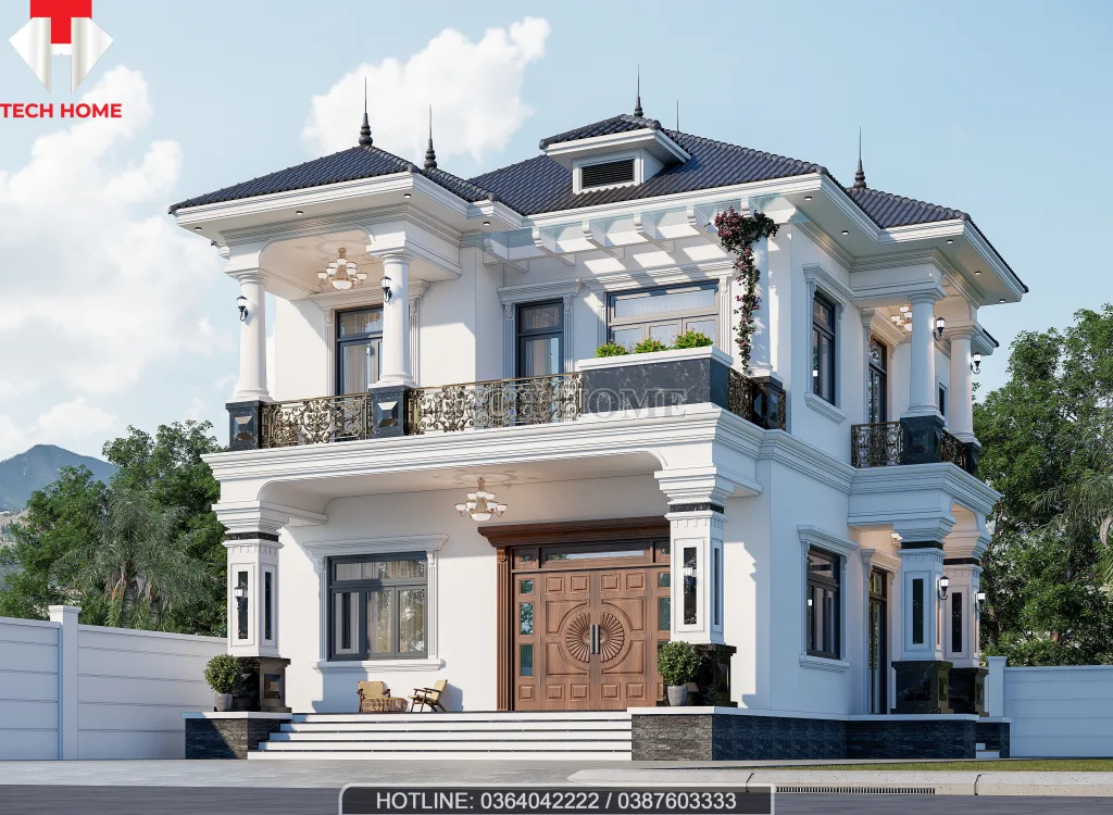 mẫu nhà 2 tầng mái Nhật đẹp