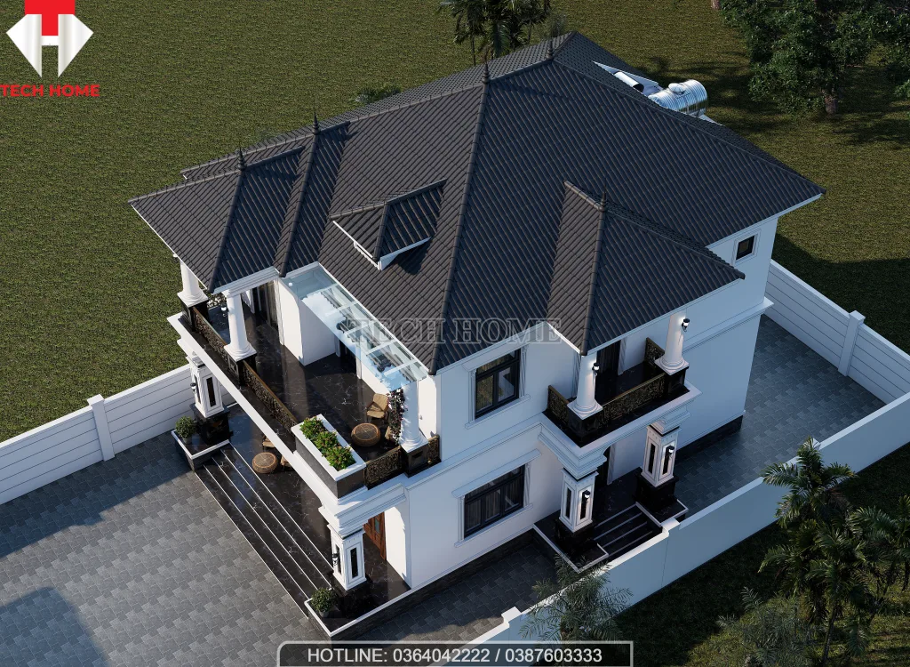 mẫu nhà 2 tầng mái Nhật đẹp