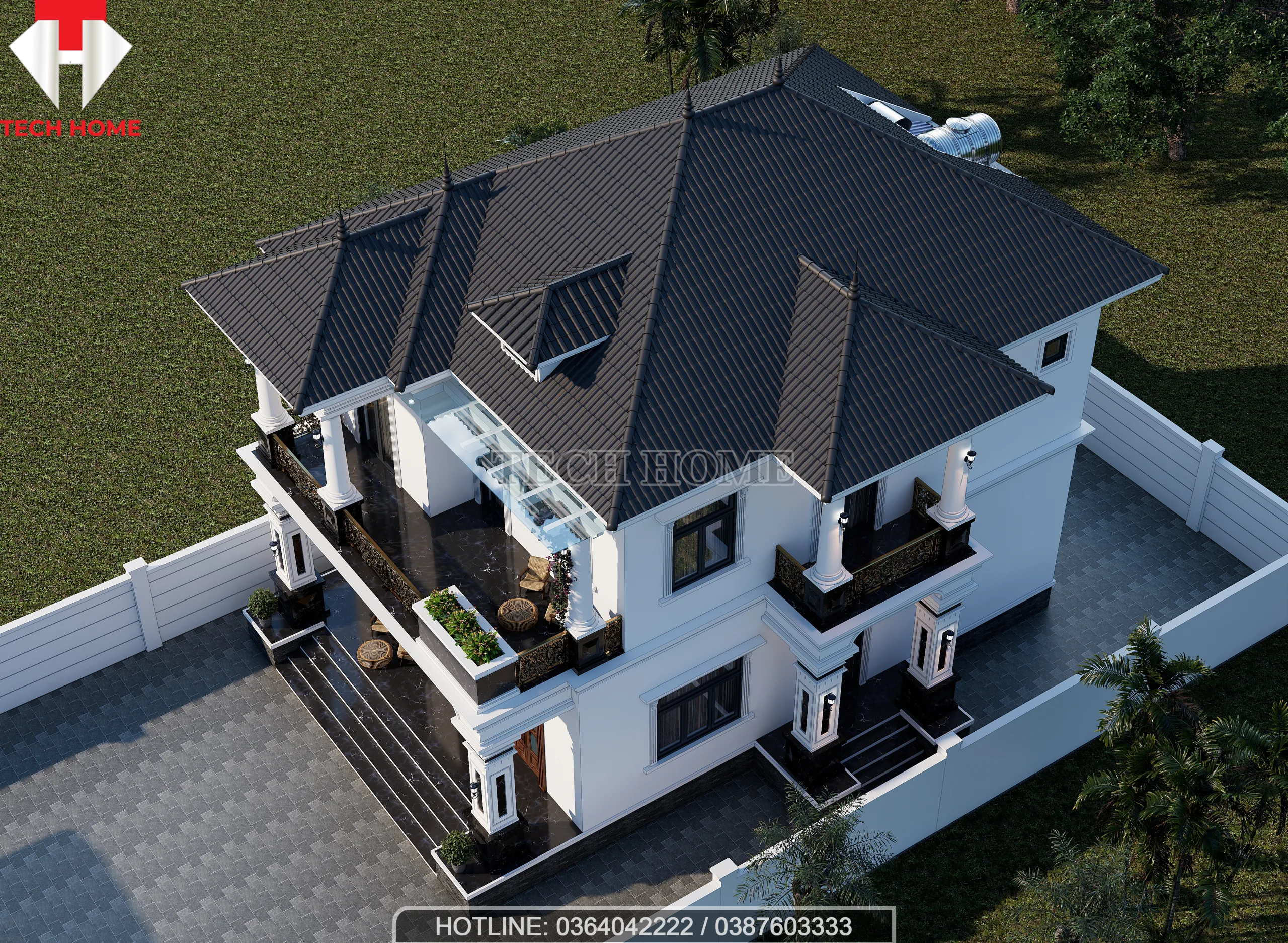 mẫu nhà 2 tầng mái Nhật đẹp