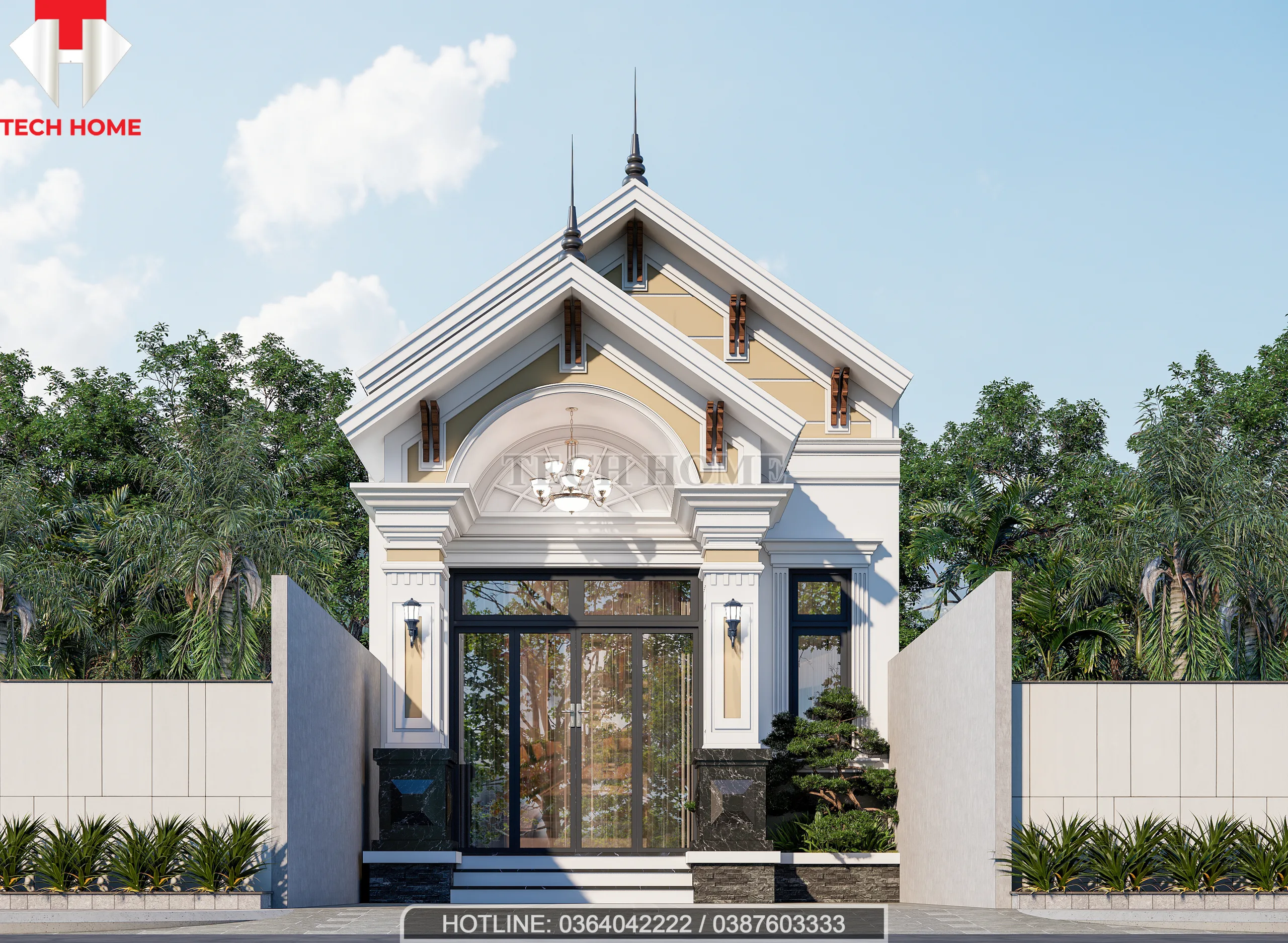 mẫu nhà cấp 4 mái Thái 5x24m