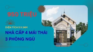 mẫu nhà cấp 4 mái Thái 5x24m