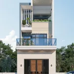 mẫu nhà phố 2 tầng 1 tum 5x20m