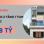 mẫu nhà phố 2 tầng 1 tum 5x20m